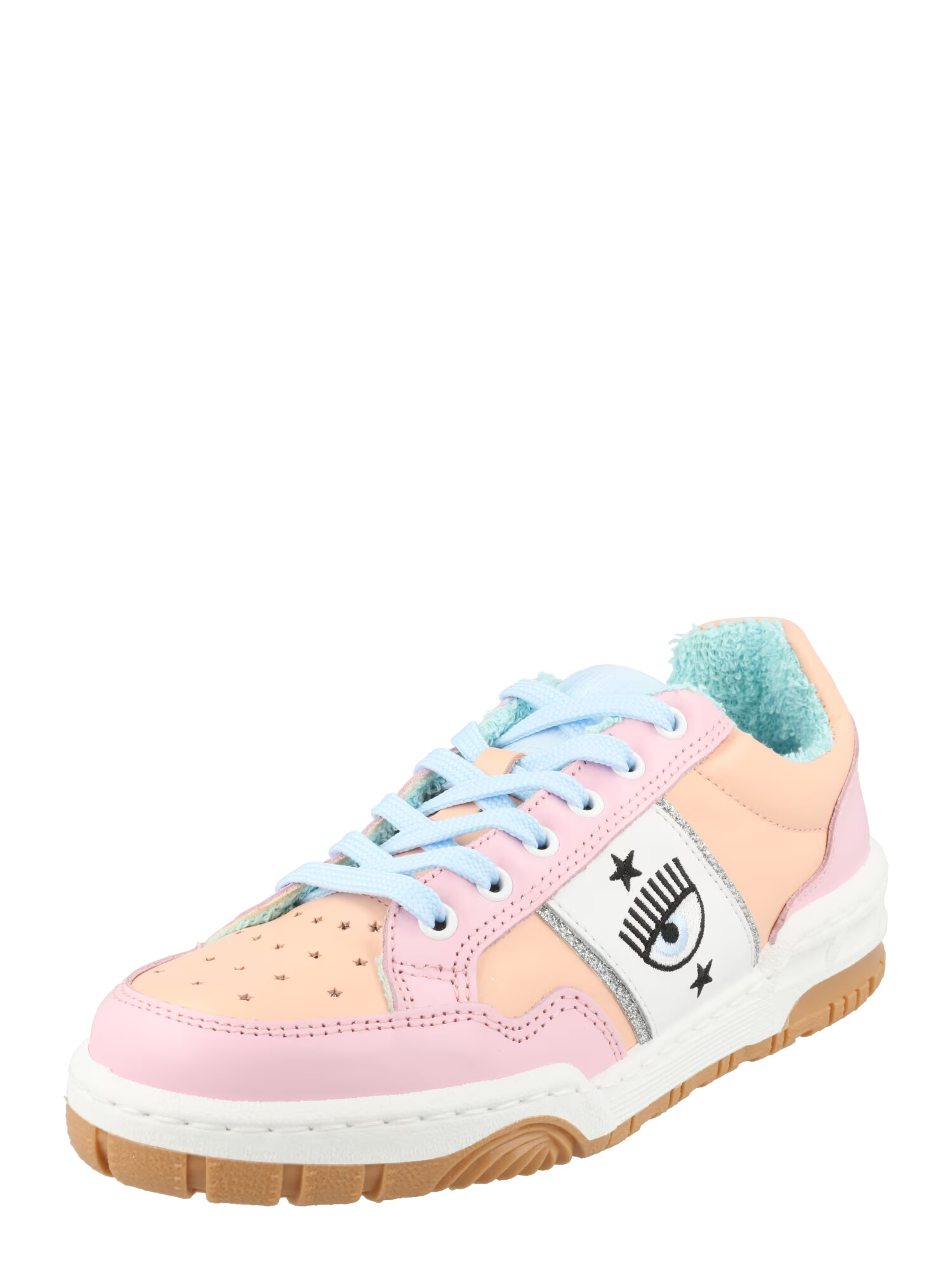 Chiara Ferragni Sneaker low azuriu / portocaliu deschis / roz / alb - Pled.ro