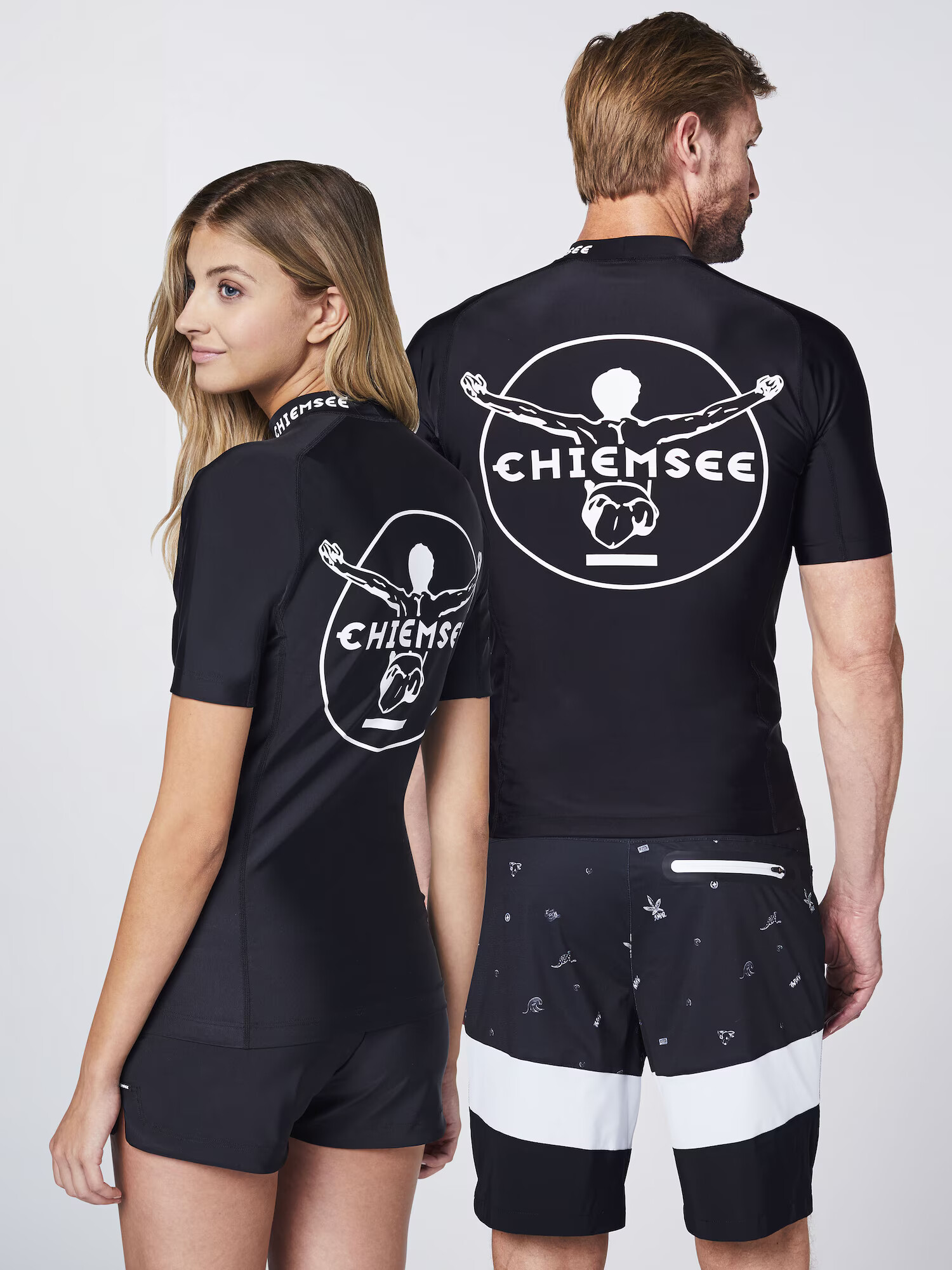 CHIEMSEE Tricou funcțional 'Awesome' negru / alb - Pled.ro