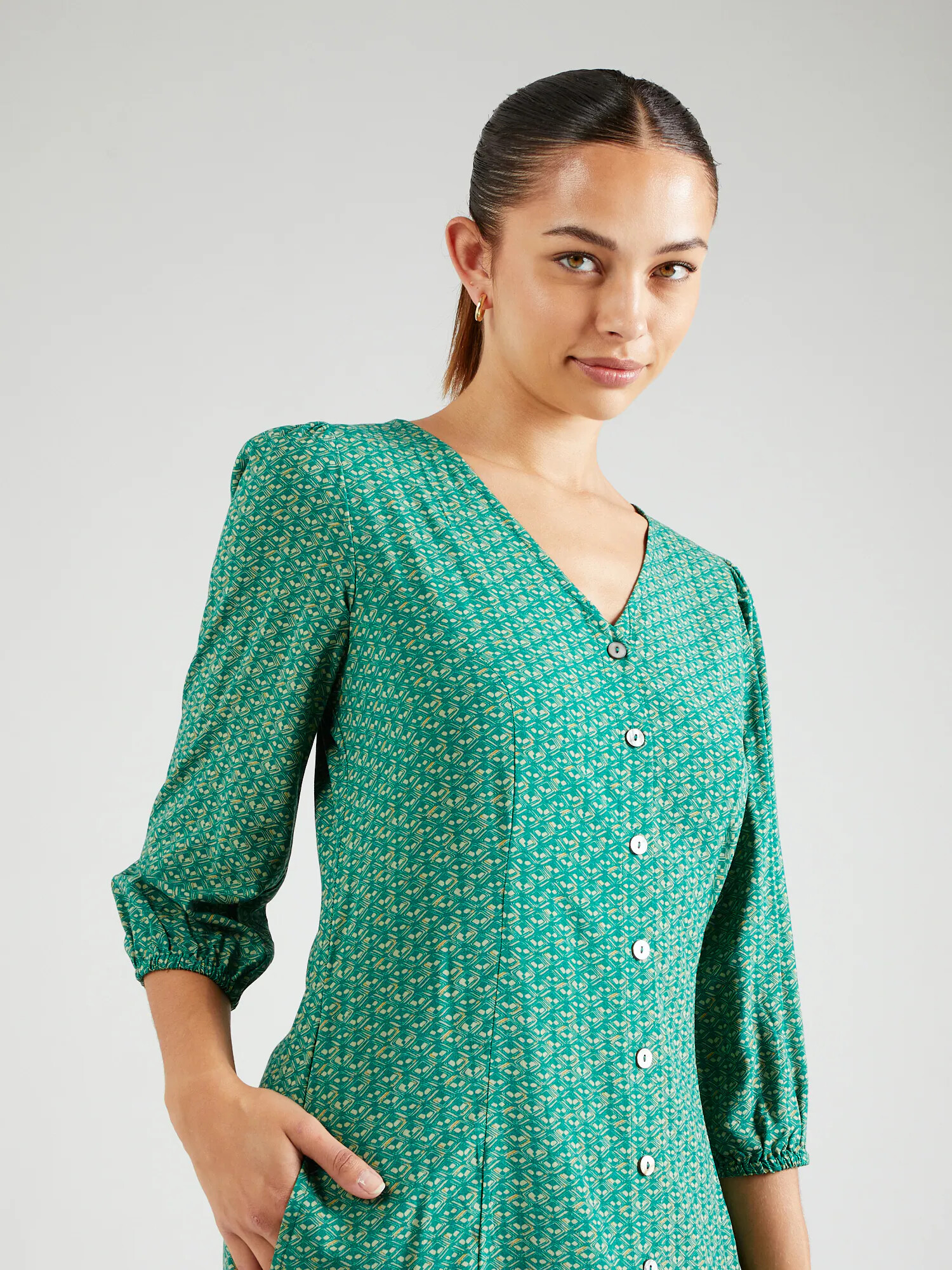 Claire Rochie tip bluză 'Dorotha' galben / verde / verde pastel - Pled.ro