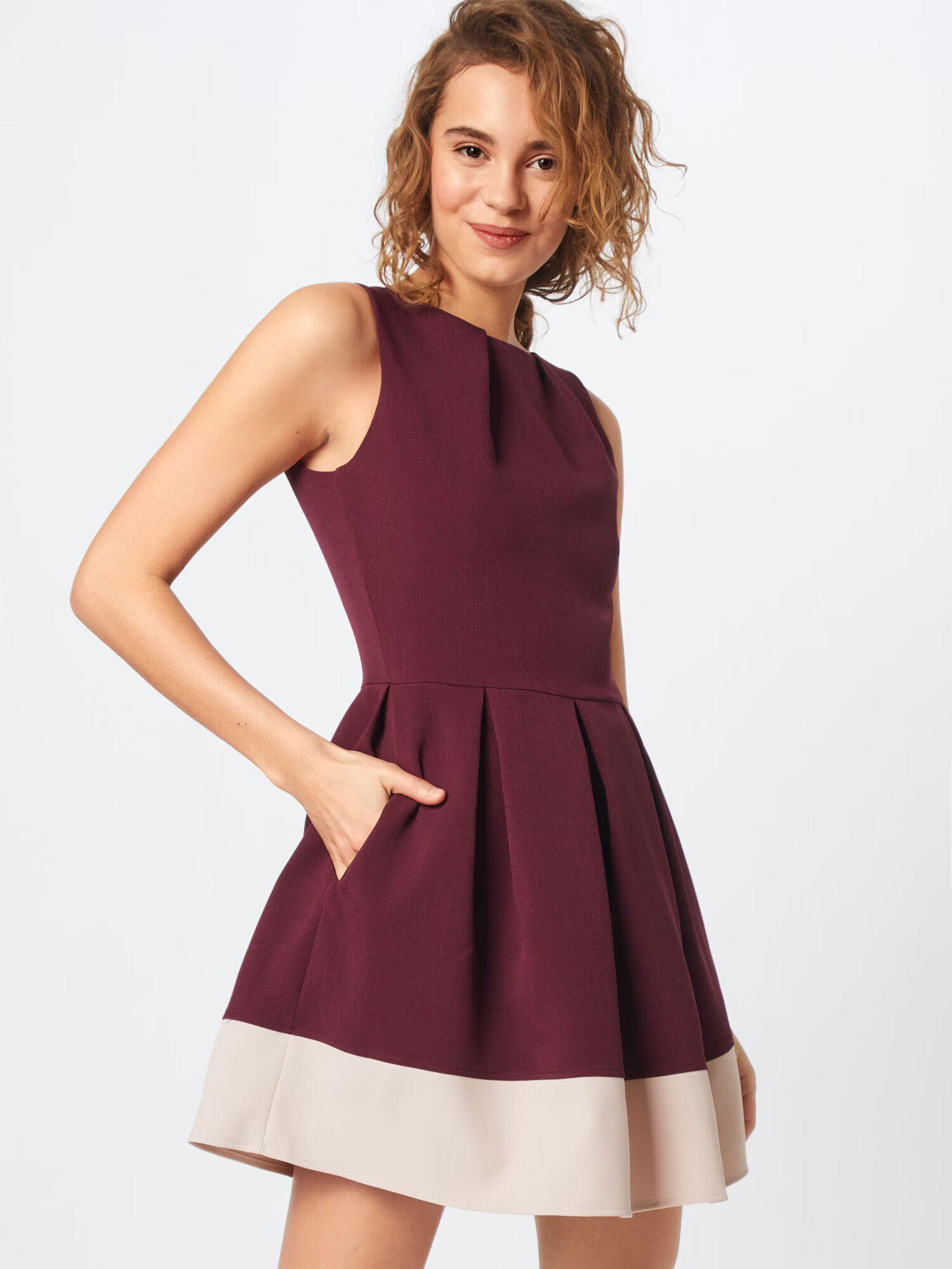 Closet London Rochie de cocktail roșu burgundy - Pled.ro