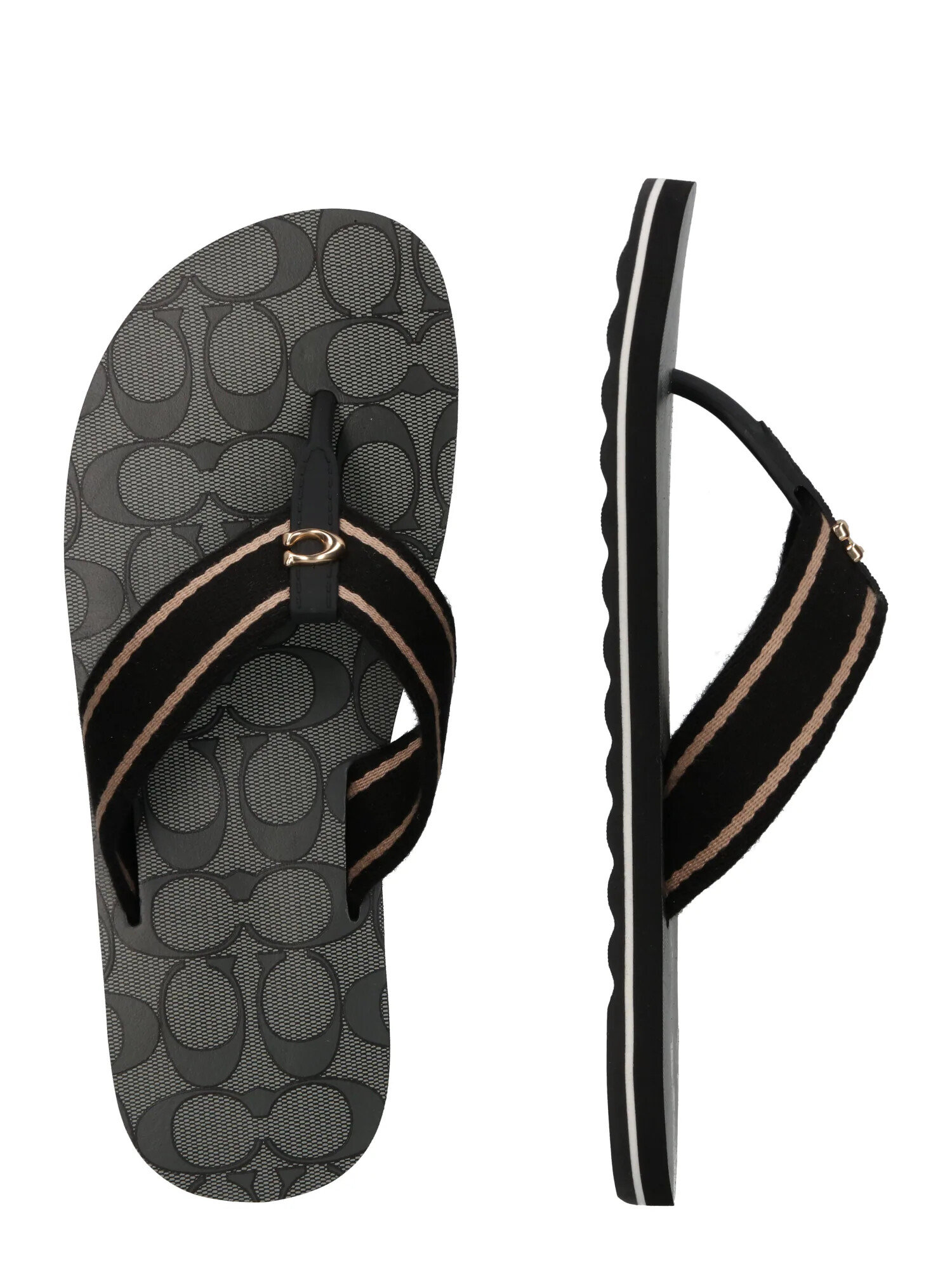 COACH Flip-flops 'Zoe' bej / negru - Pled.ro