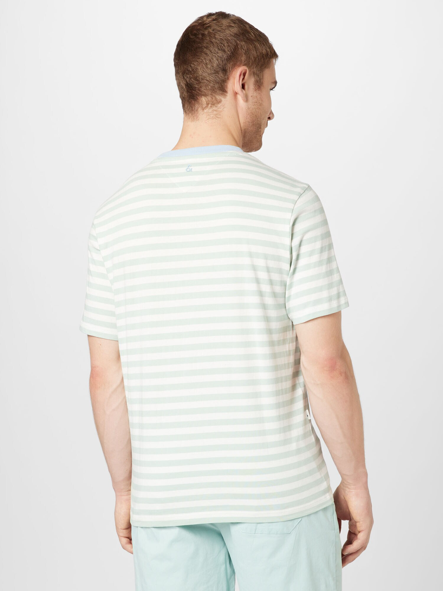 COLOURS & SONS Tricou verde deschis / alb - Pled.ro