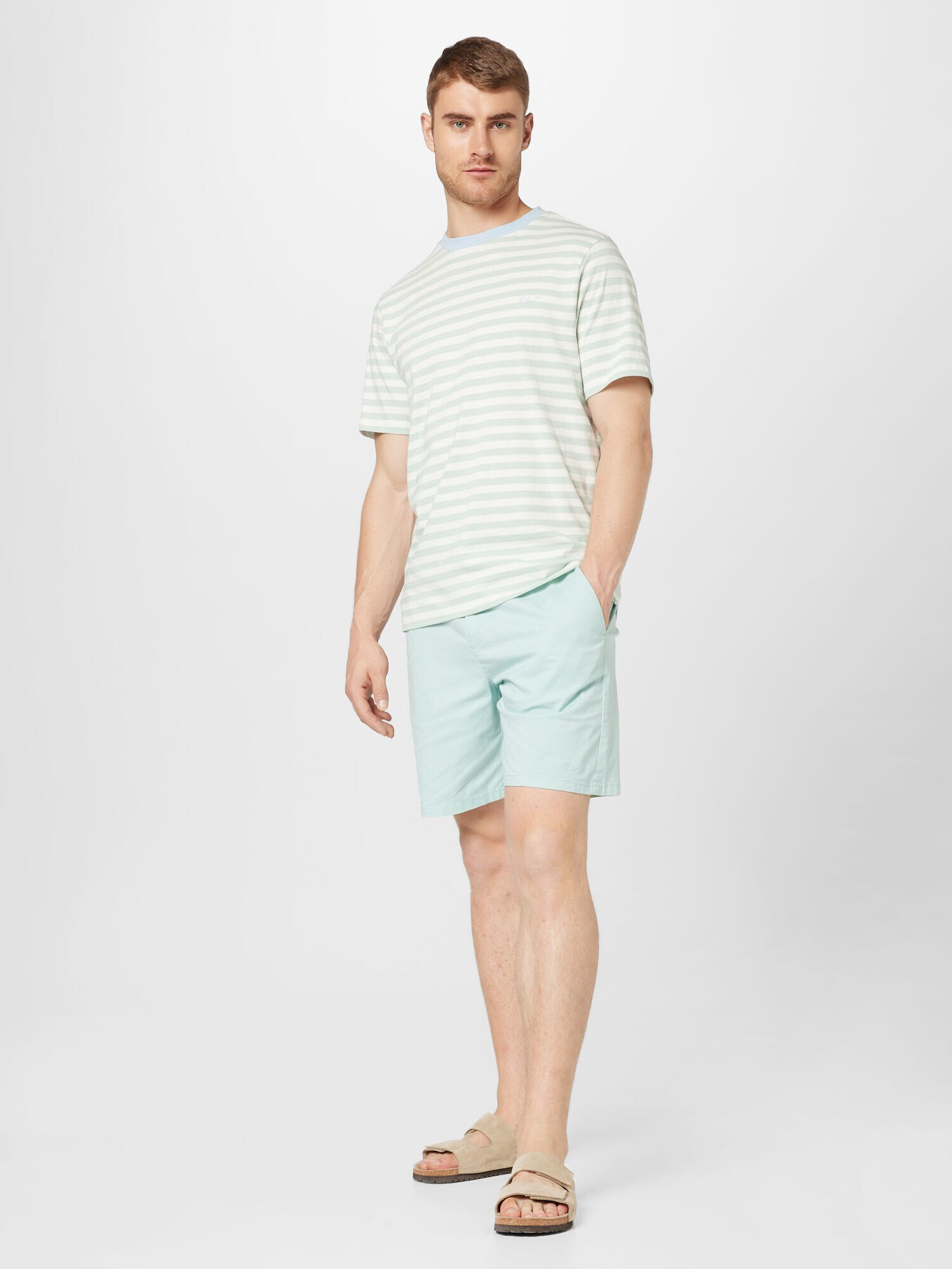 COLOURS & SONS Tricou verde deschis / alb - Pled.ro