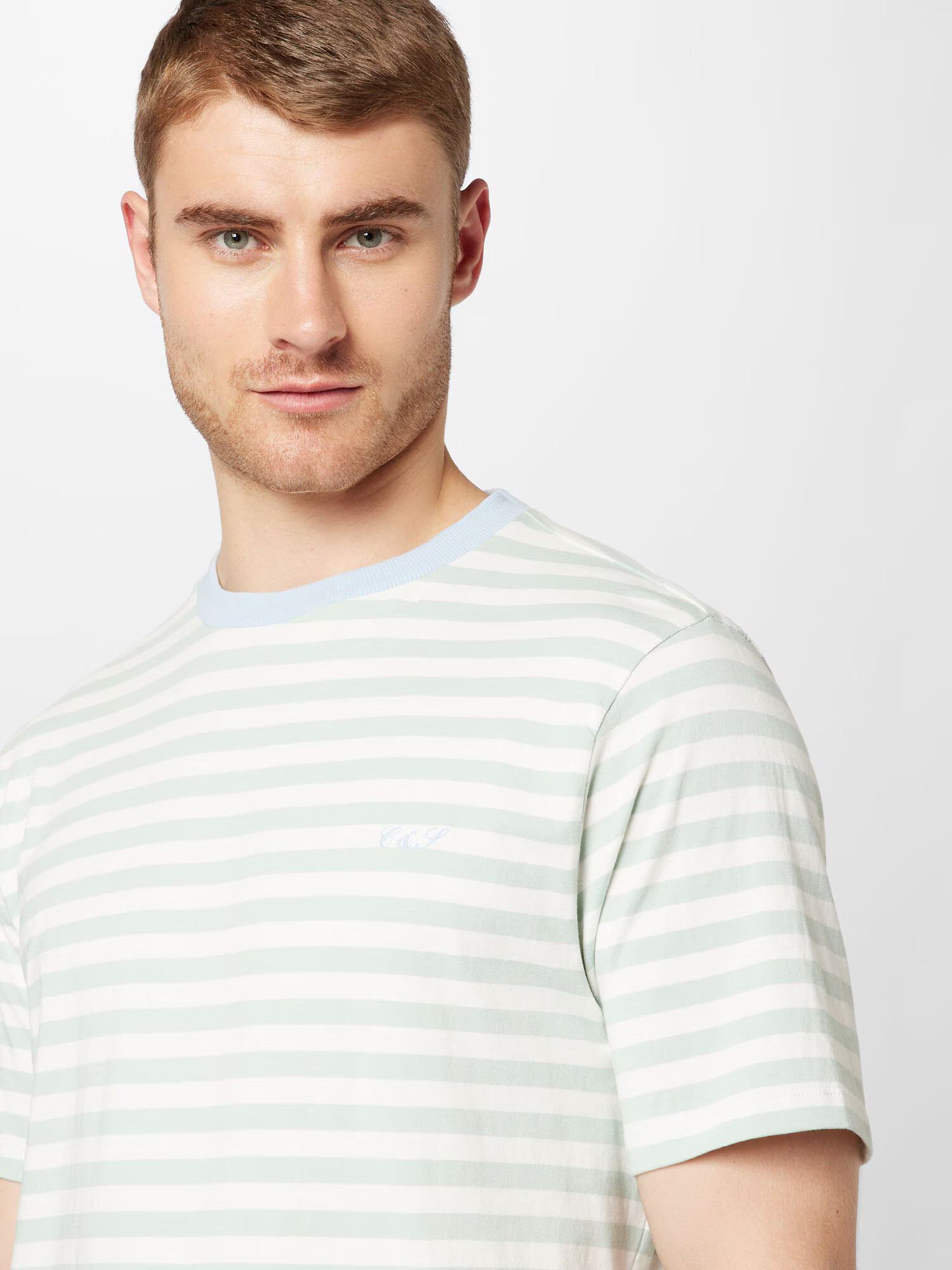 COLOURS & SONS Tricou verde deschis / alb - Pled.ro