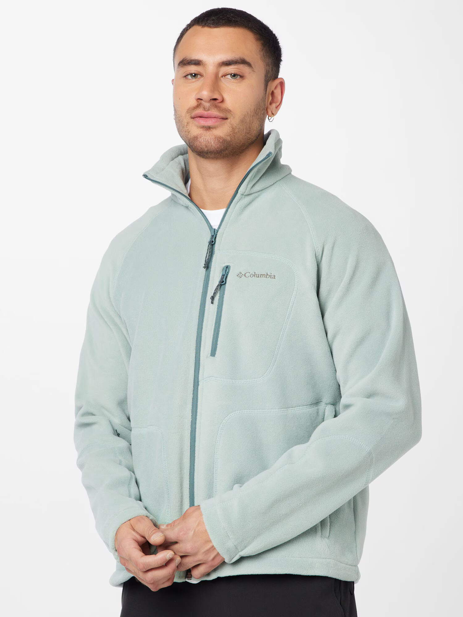 COLUMBIA Jachetă fleece 'Fast Trek II' gri / verde mentă - Pled.ro