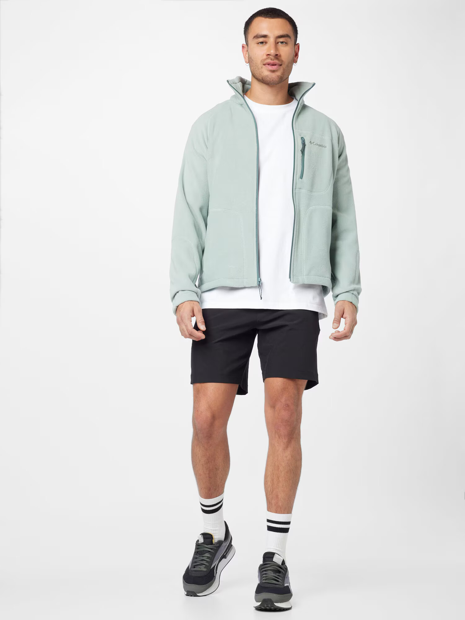 COLUMBIA Jachetă fleece 'Fast Trek II' gri / verde mentă - Pled.ro