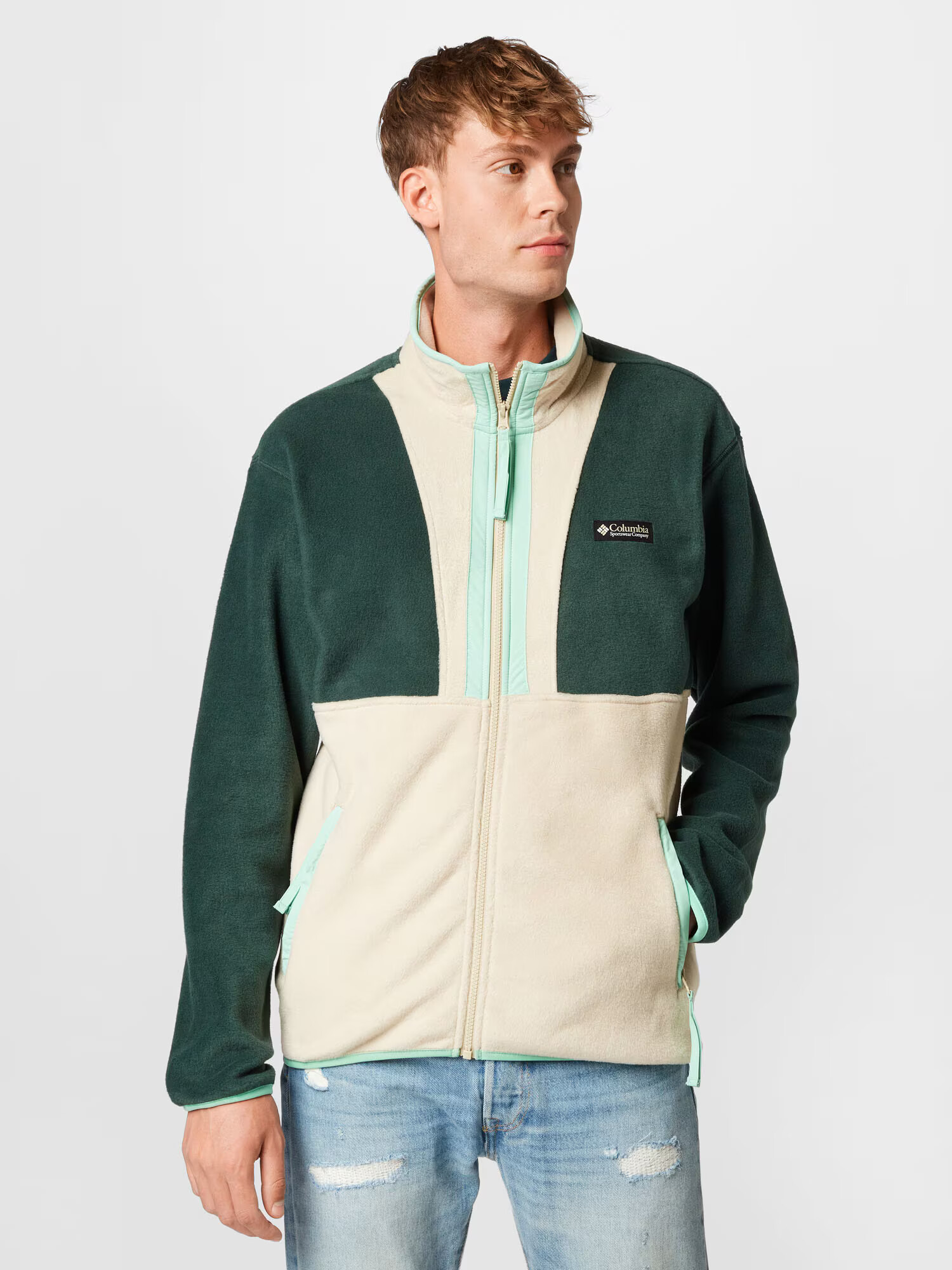 COLUMBIA Jachetă fleece funcțională 'Back Bowl' bej / verde / verde mentă - Pled.ro