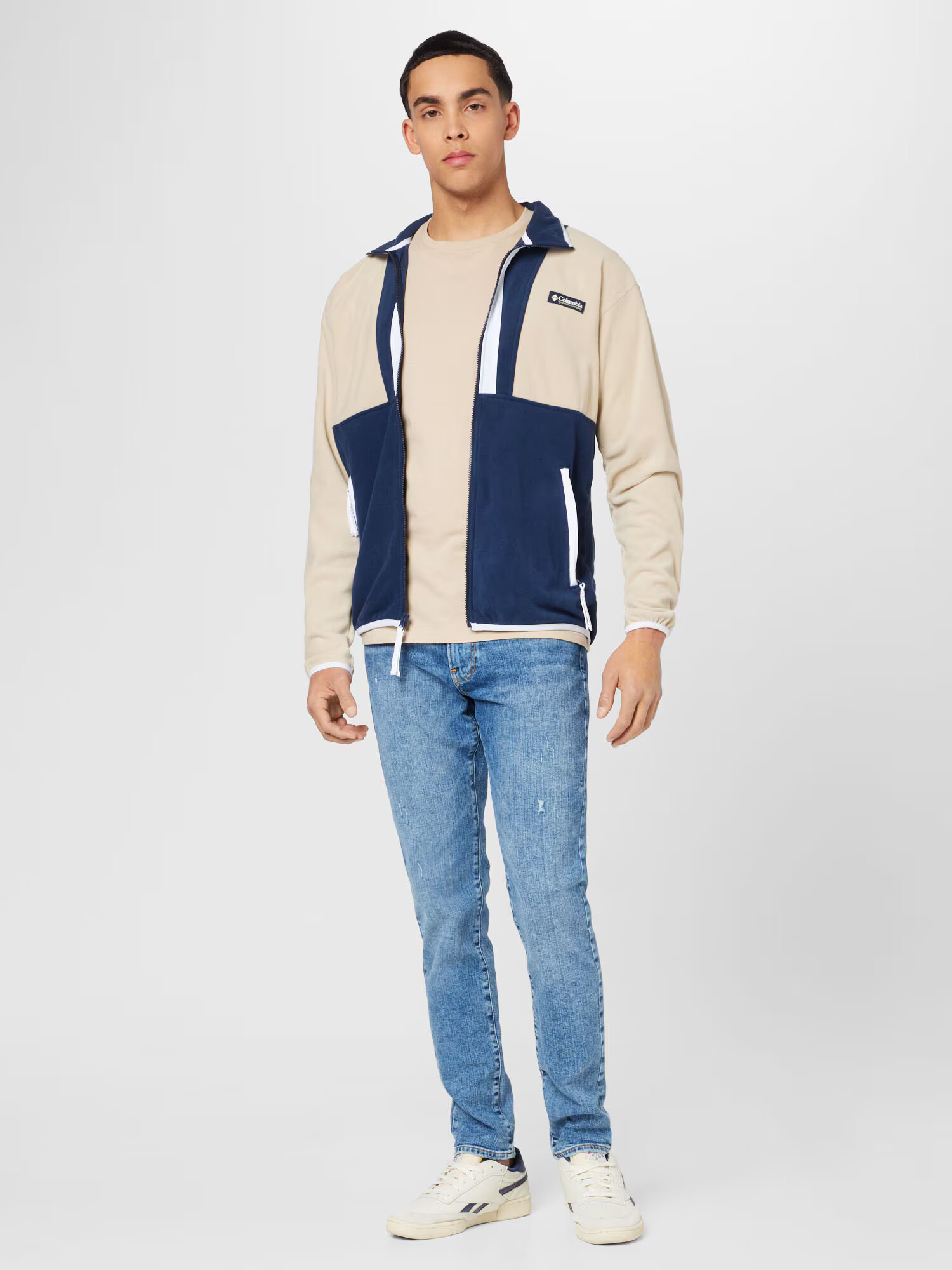 COLUMBIA Jachetă fleece funcțională bleumarin / maro cappuccino / alb - Pled.ro