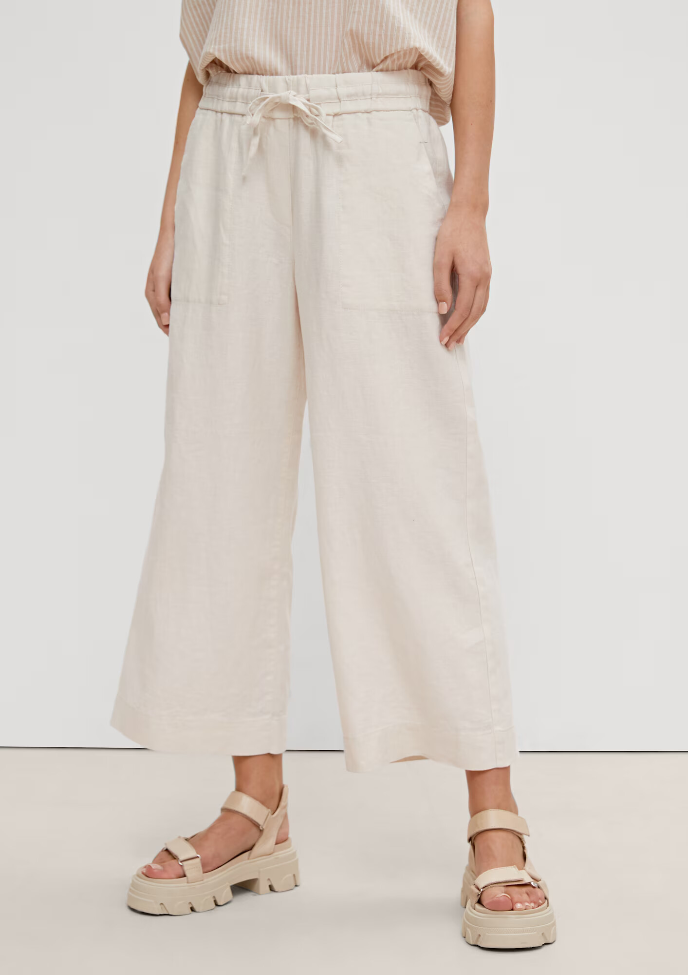 comma casual identity Pantaloni bej deschis - Pled.ro