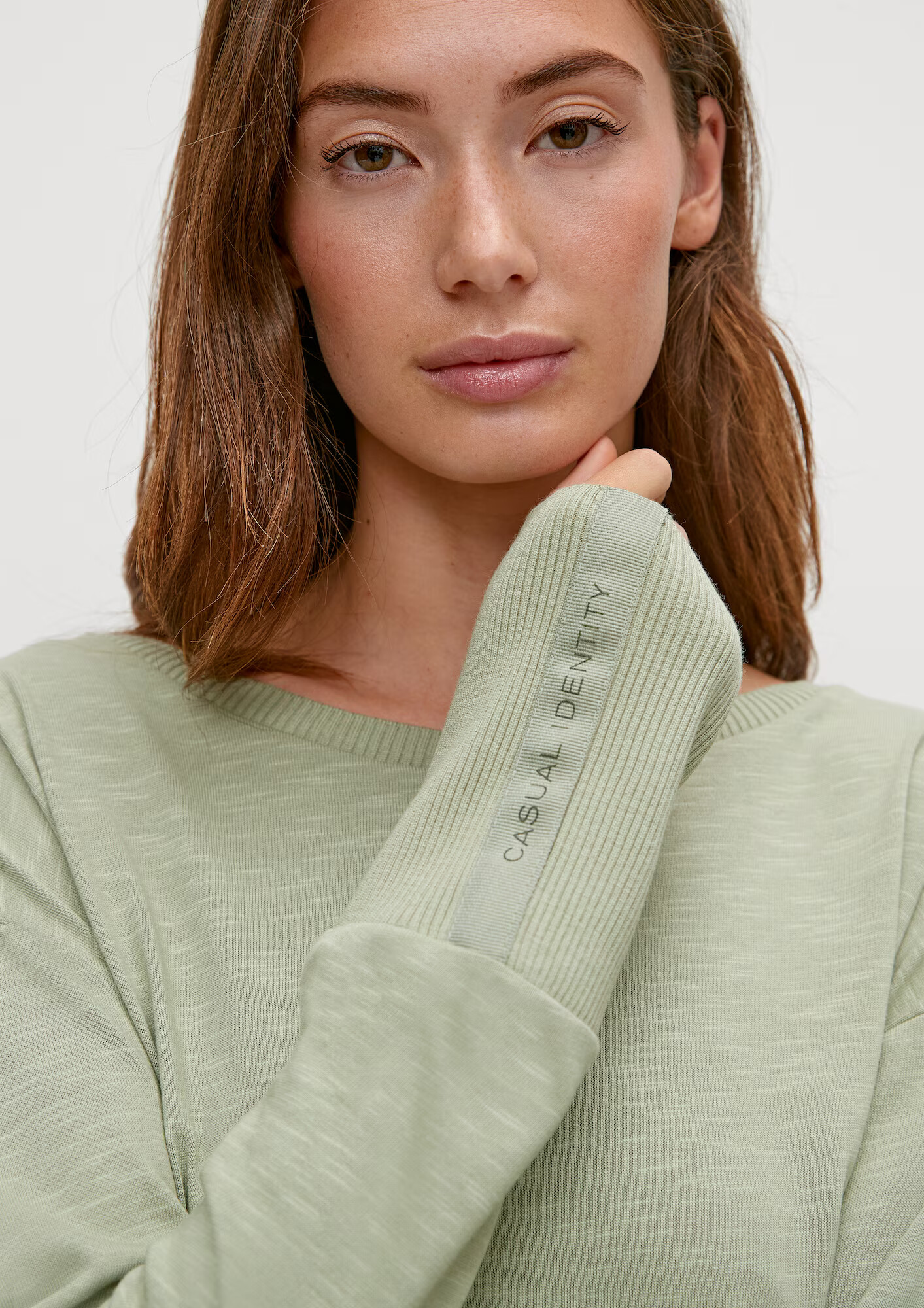 comma casual identity Pulover verde pastel - Pled.ro