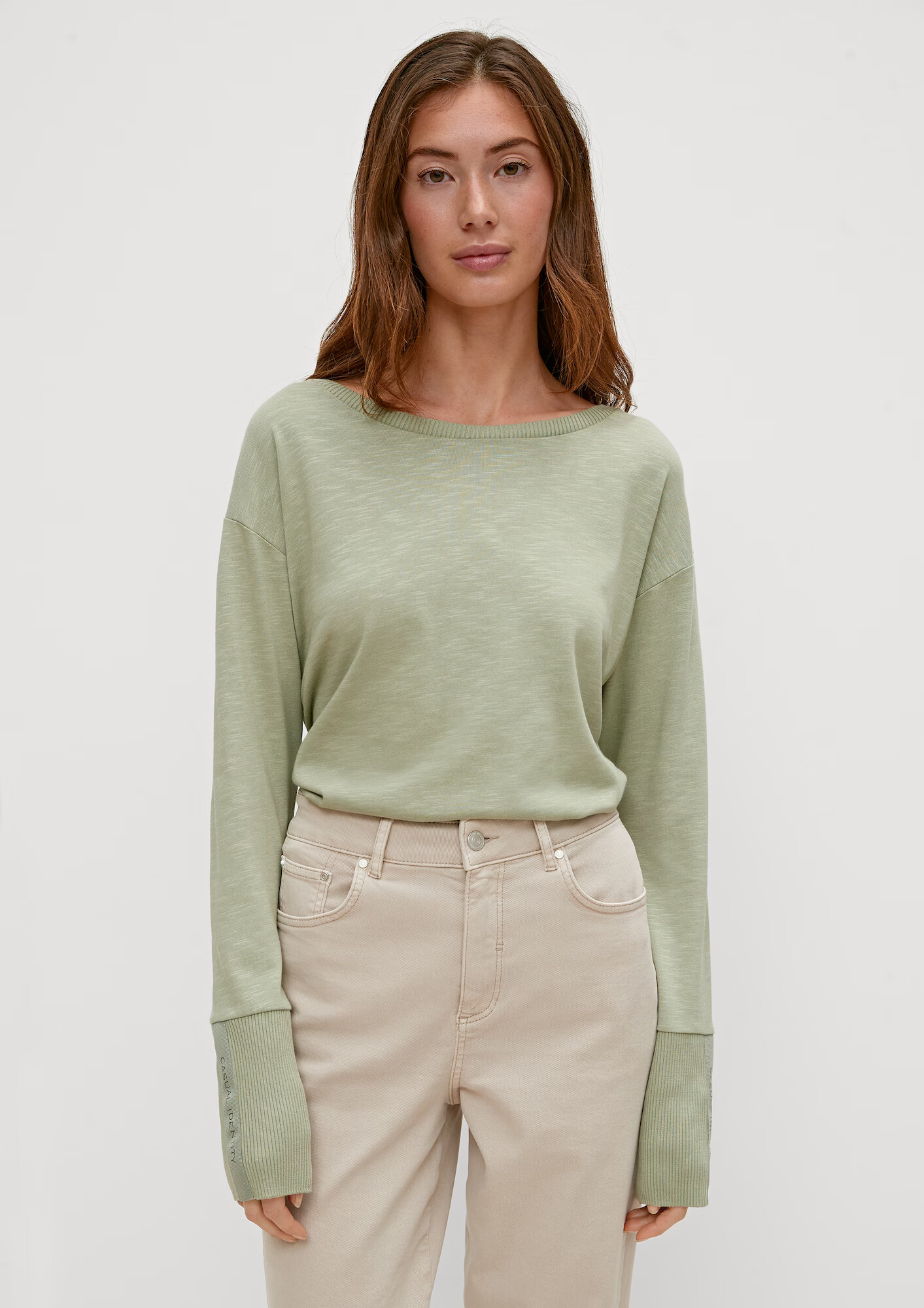 comma casual identity Pulover verde pastel - Pled.ro