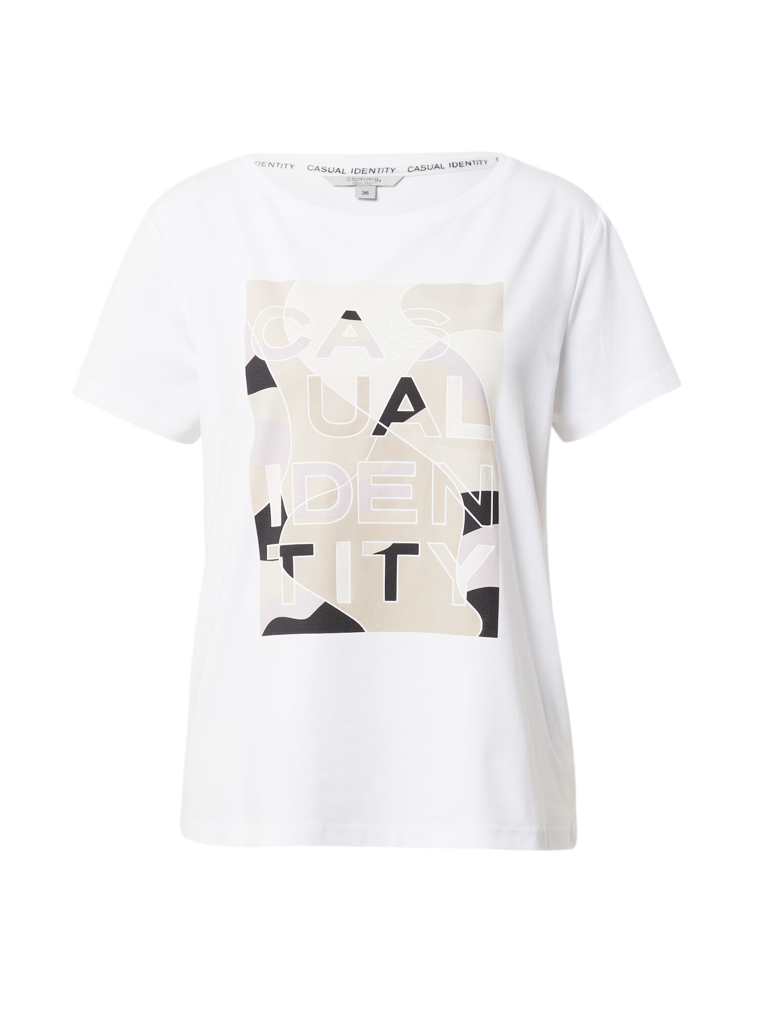 comma casual identity Tricou crem / lila / negru / alb - Pled.ro