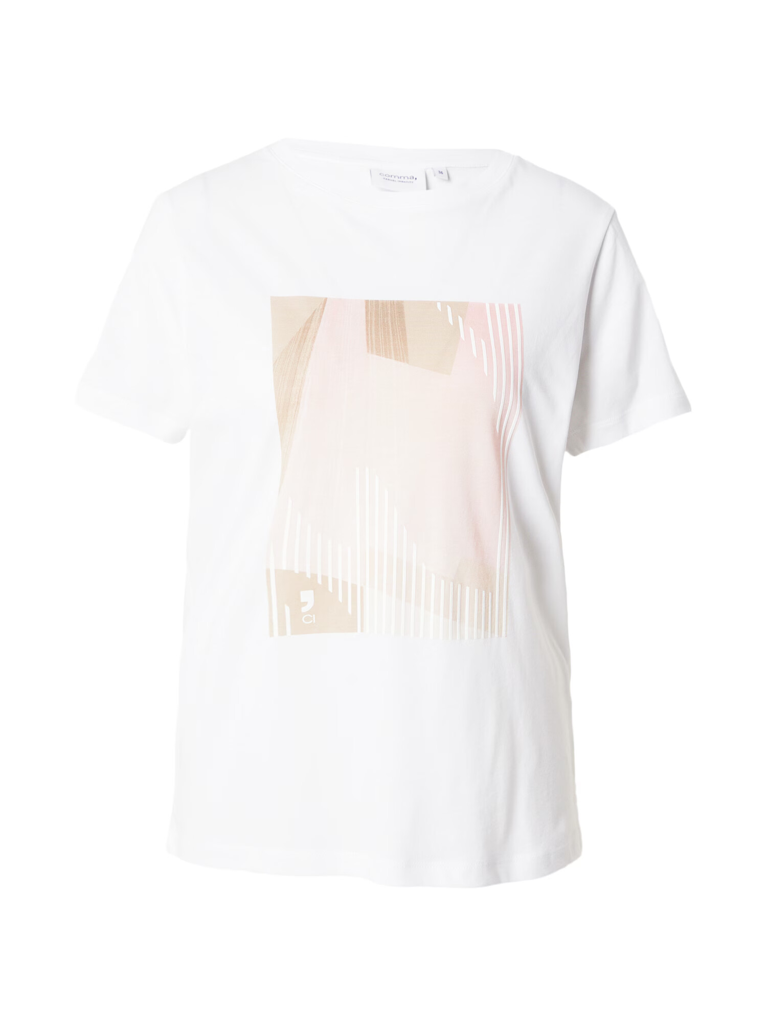 comma casual identity Tricou maro deschis / roz pastel / alb - Pled.ro