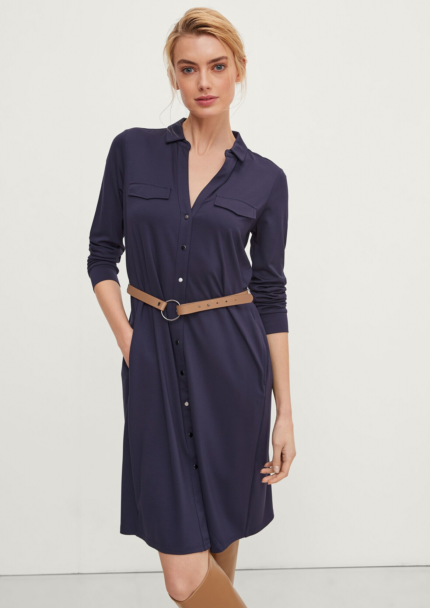 COMMA Rochie tip bluză bleumarin - Pled.ro