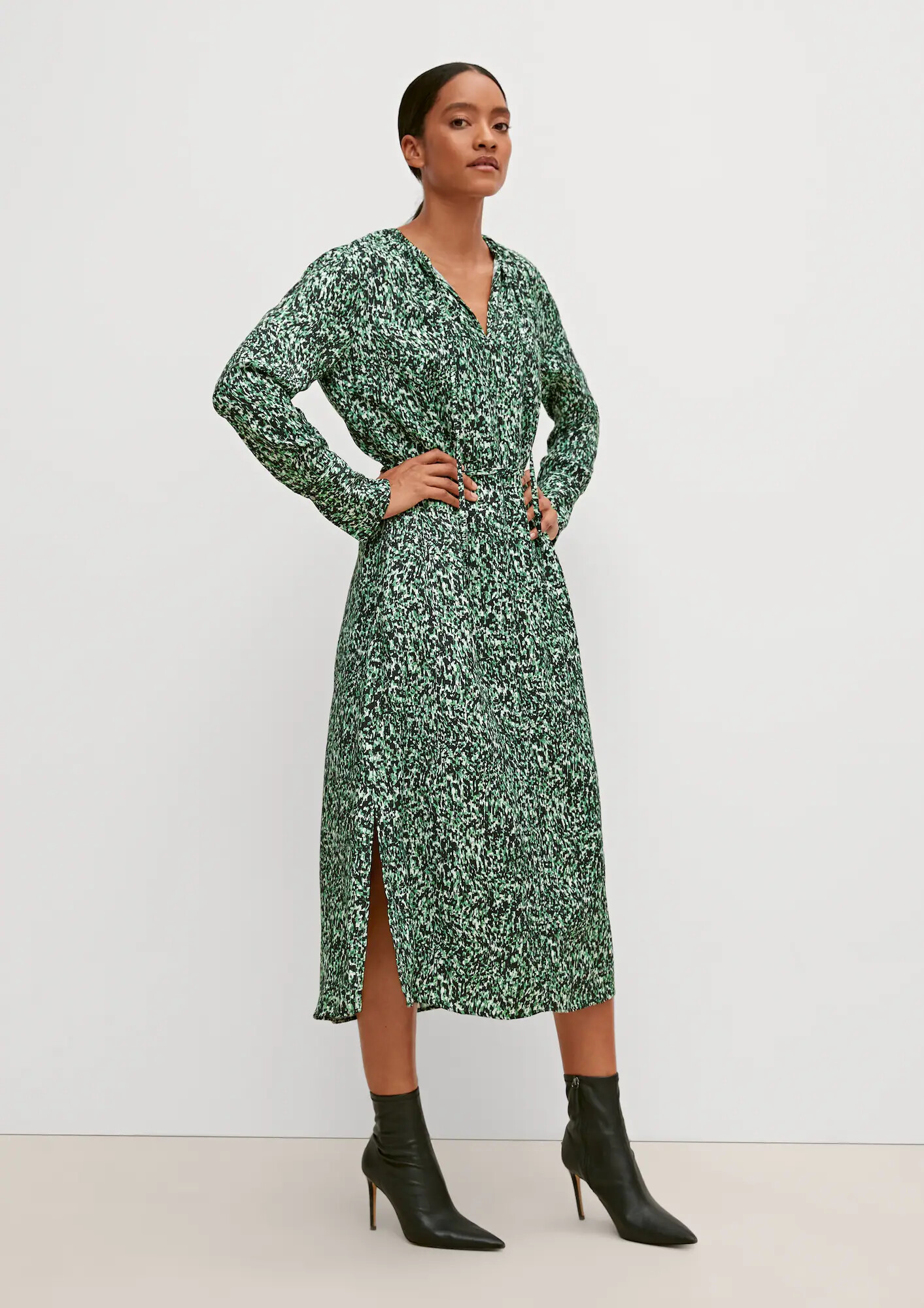 COMMA Rochie verde / negru - Pled.ro