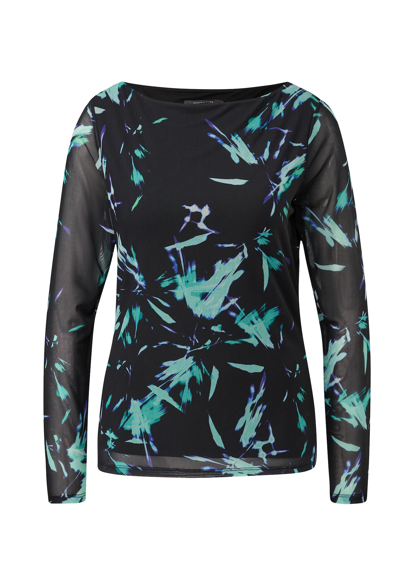 COMMA Tricou albastru / albastru aqua / negru - Pled.ro