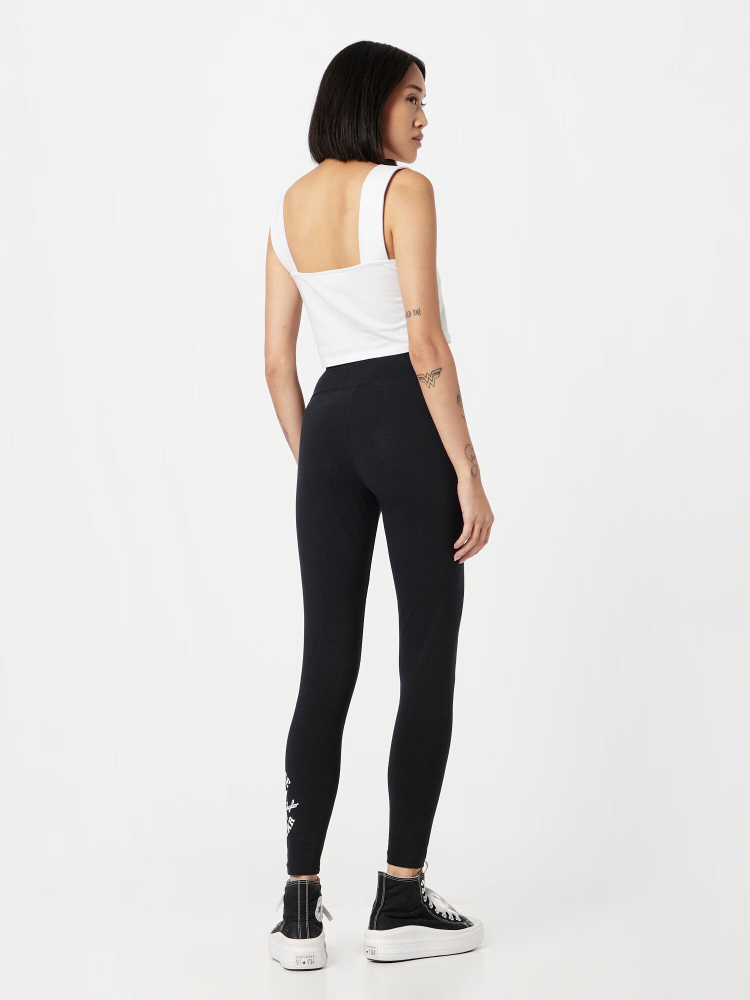 CONVERSE Leggings negru / alb - Pled.ro