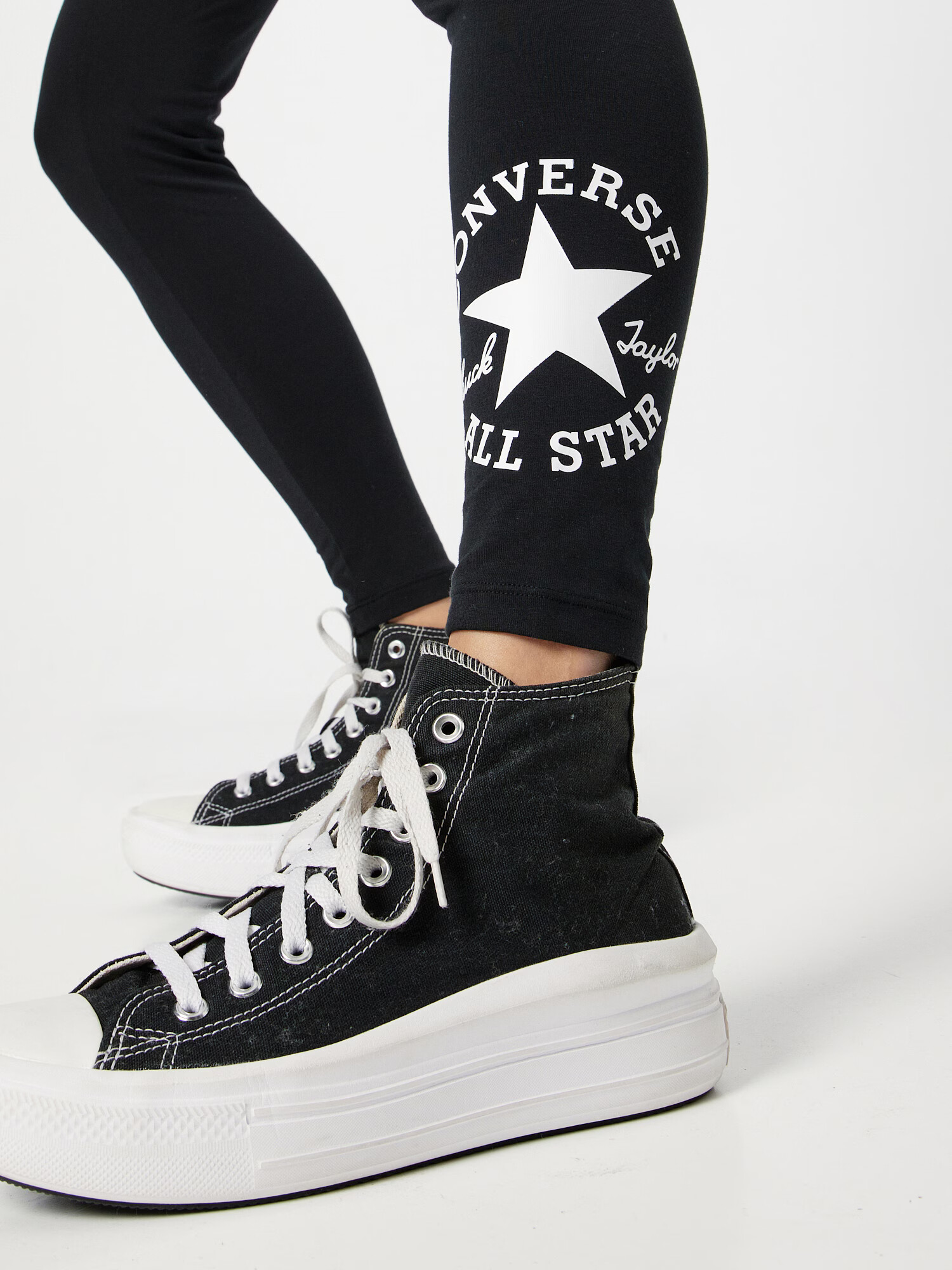 CONVERSE Leggings negru / alb - Pled.ro