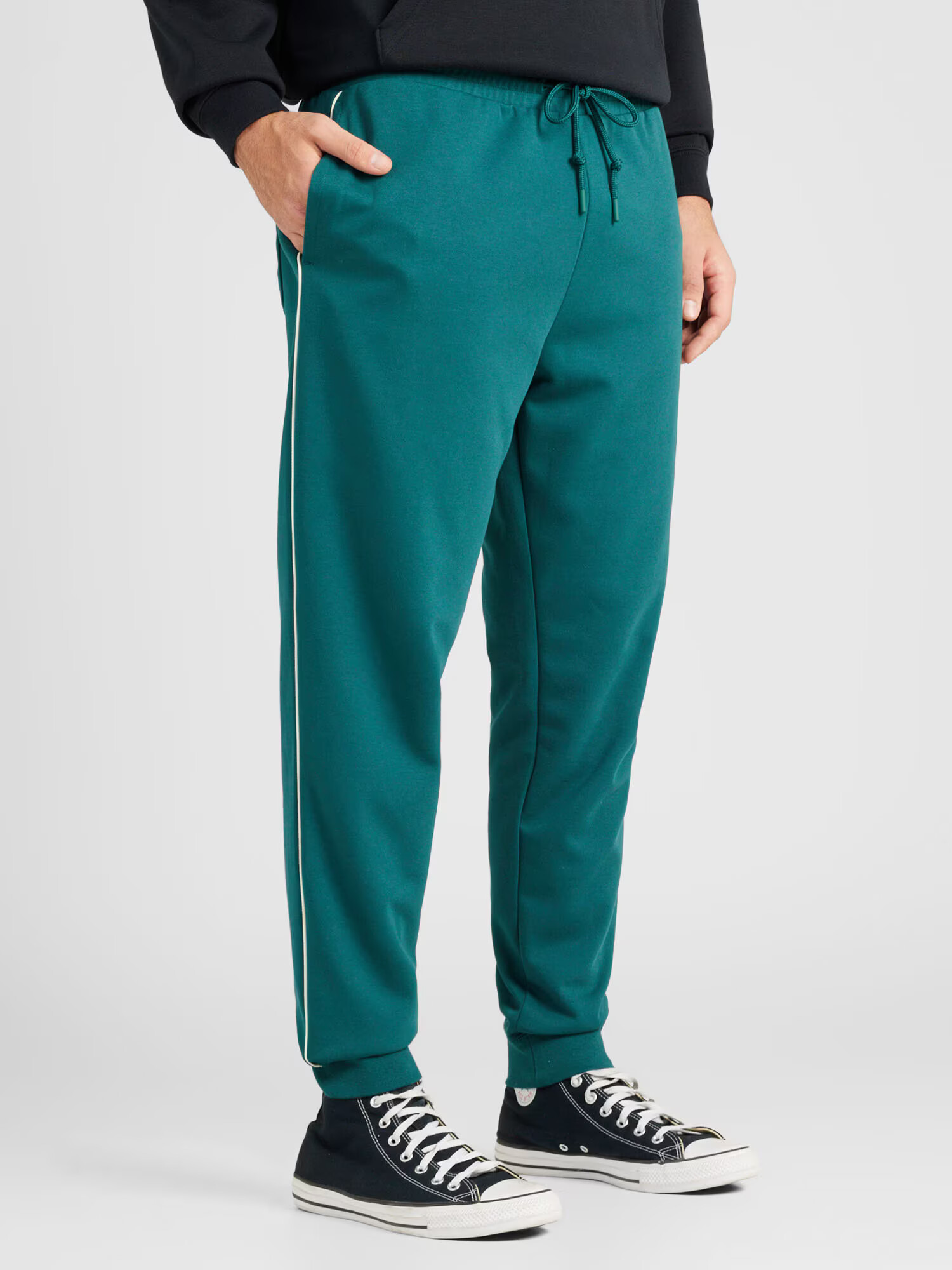 CONVERSE Pantaloni gri / verde jad / alb - Pled.ro