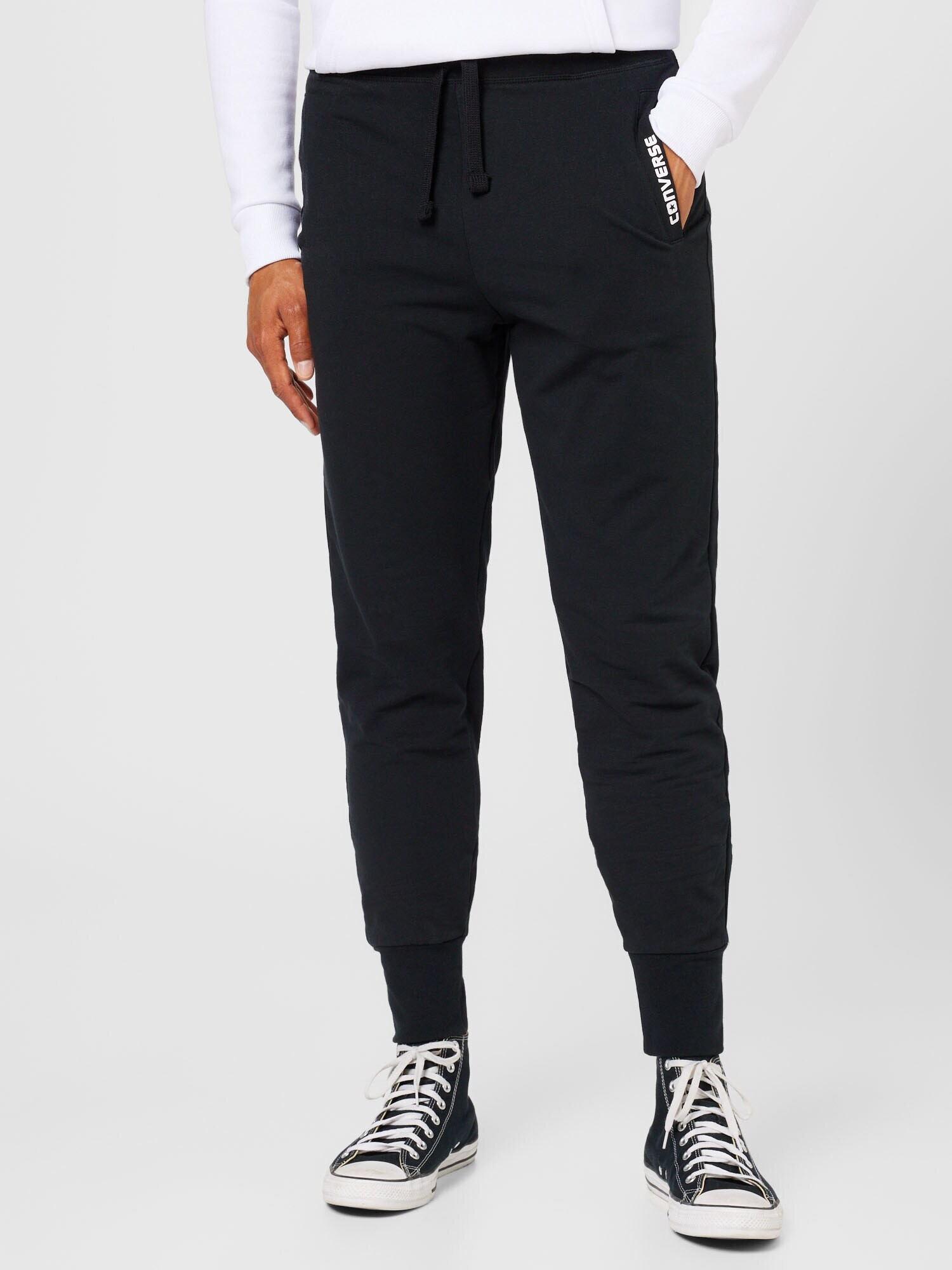 CONVERSE Pantaloni negru / alb - Pled.ro