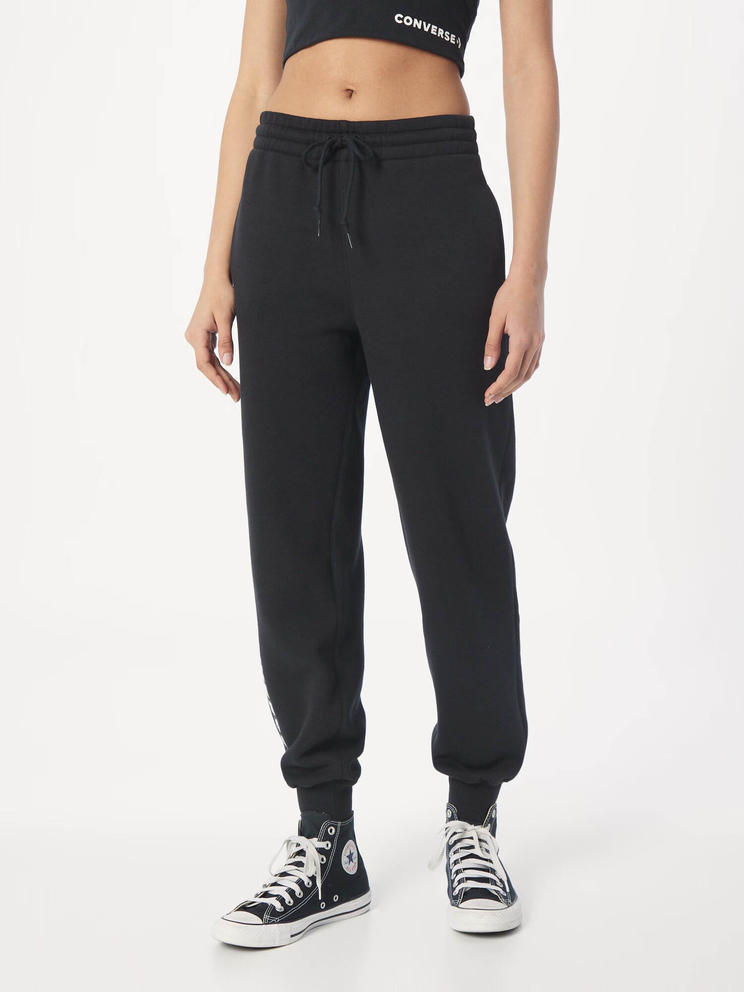 CONVERSE Pantaloni negru / alb - Pled.ro