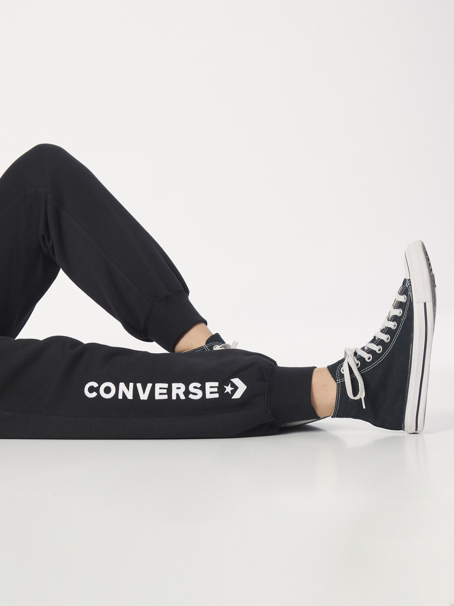 CONVERSE Pantaloni negru / alb - Pled.ro