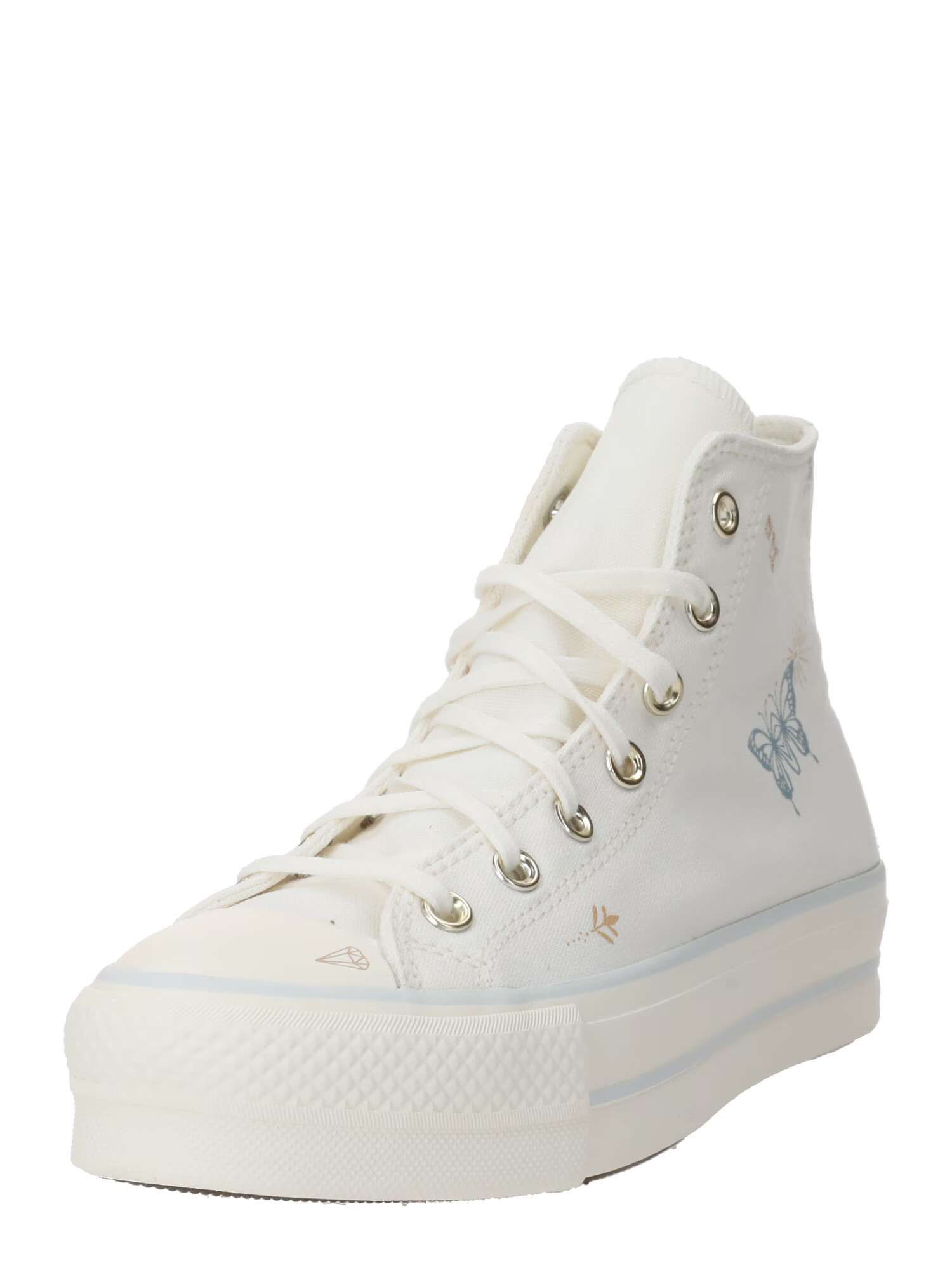 CONVERSE Sneaker înalt 'CHUCK TAYLOR ALL STAR LIFT' albastru deschis / maro / auriu / alb - Pled.ro