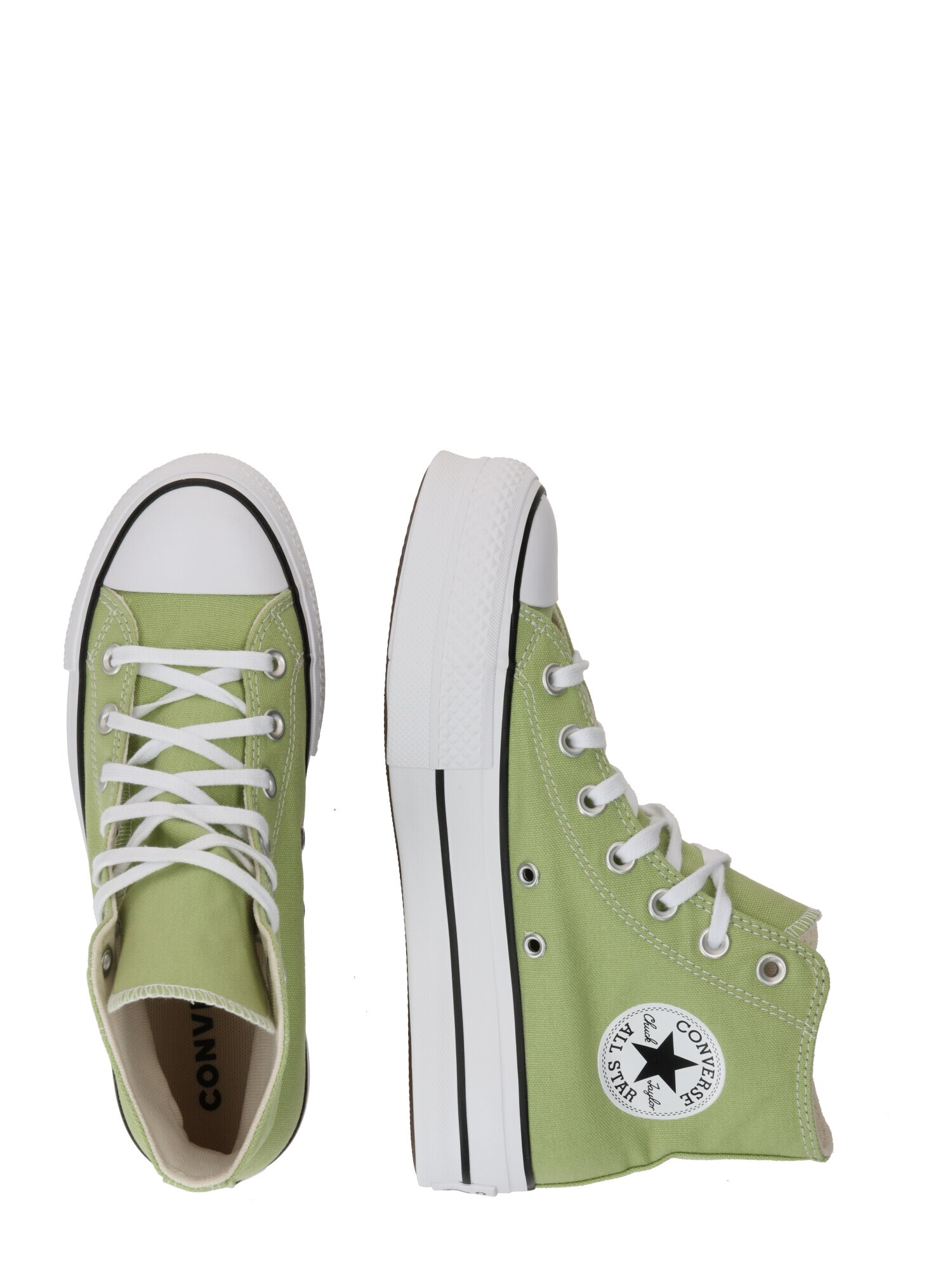 CONVERSE Sneaker înalt 'Chuck Taylor All Star Lift' verde iarbă / negru / alb - Pled.ro