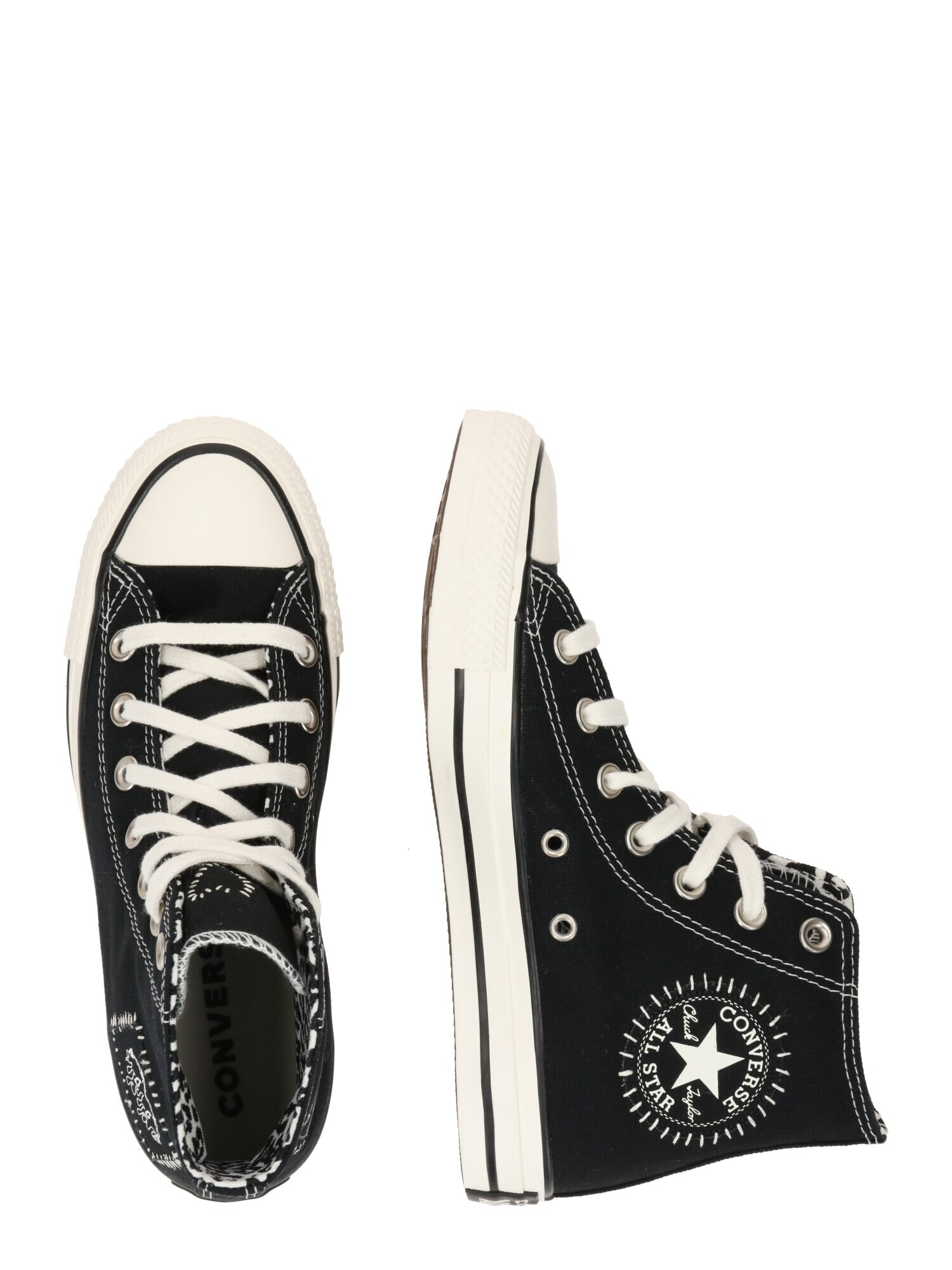 CONVERSE Sneaker înalt negru / alb - Pled.ro