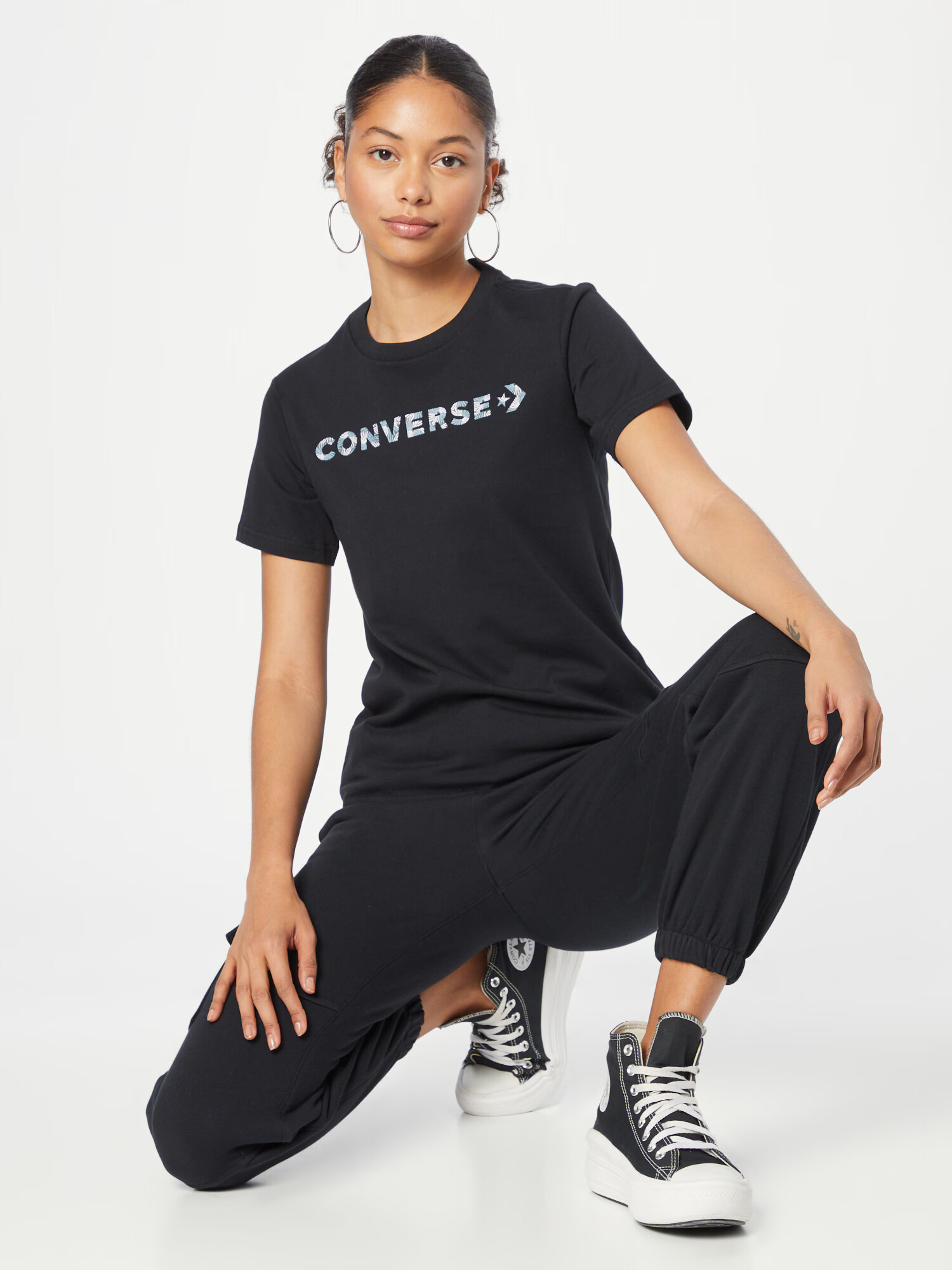 CONVERSE Tricou albastru / roz / negru / alb - Pled.ro