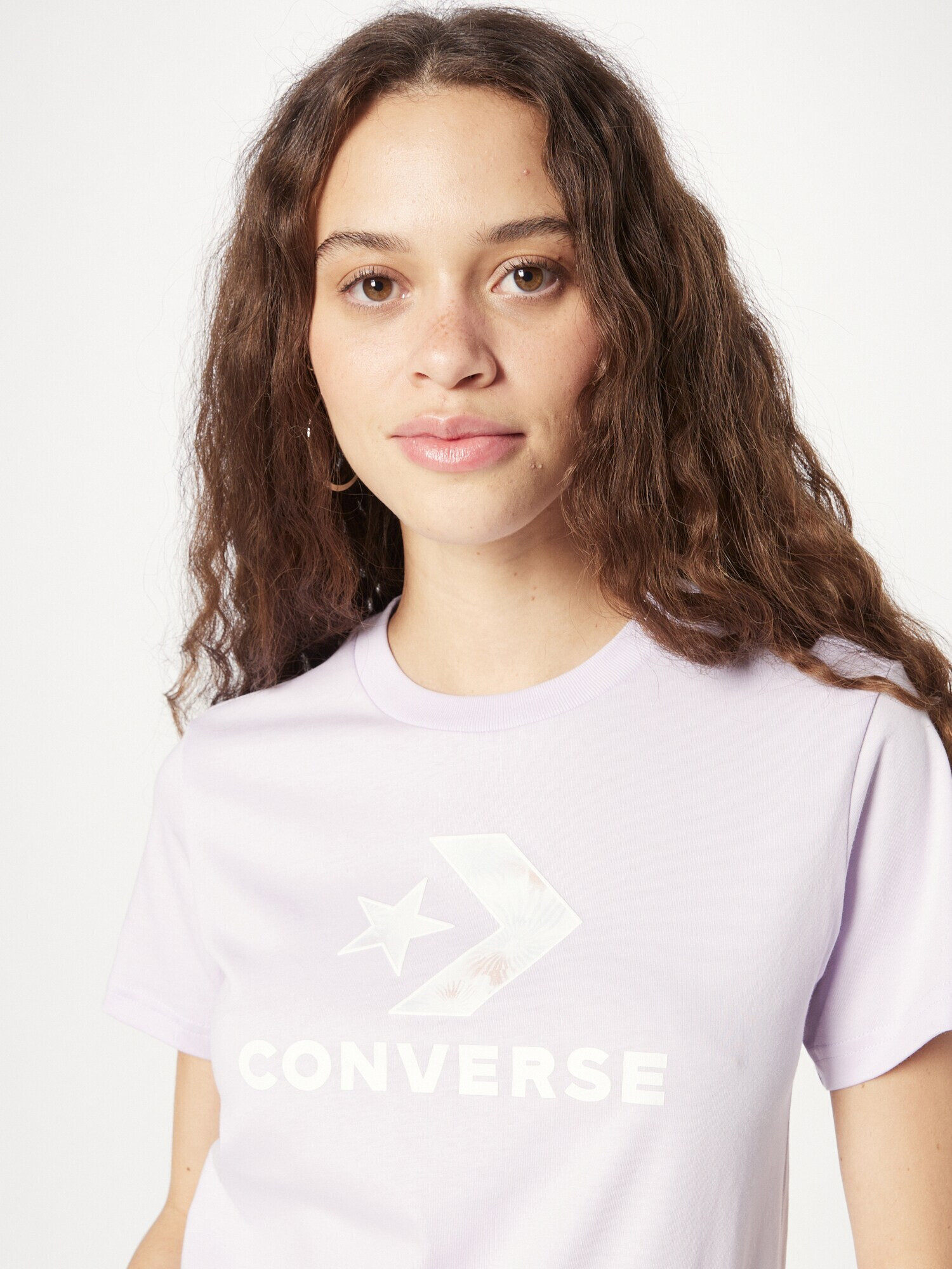 CONVERSE Tricou bej / mov lavandă / alb - Pled.ro