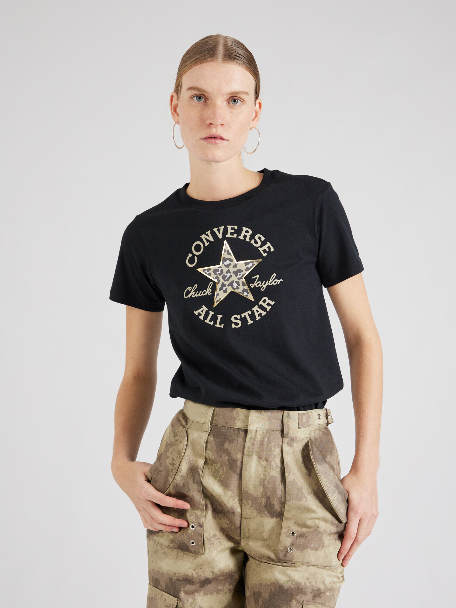 CONVERSE Tricou 'CHUCK TAYLOR' auriu / gri deschis / negru - Pled.ro