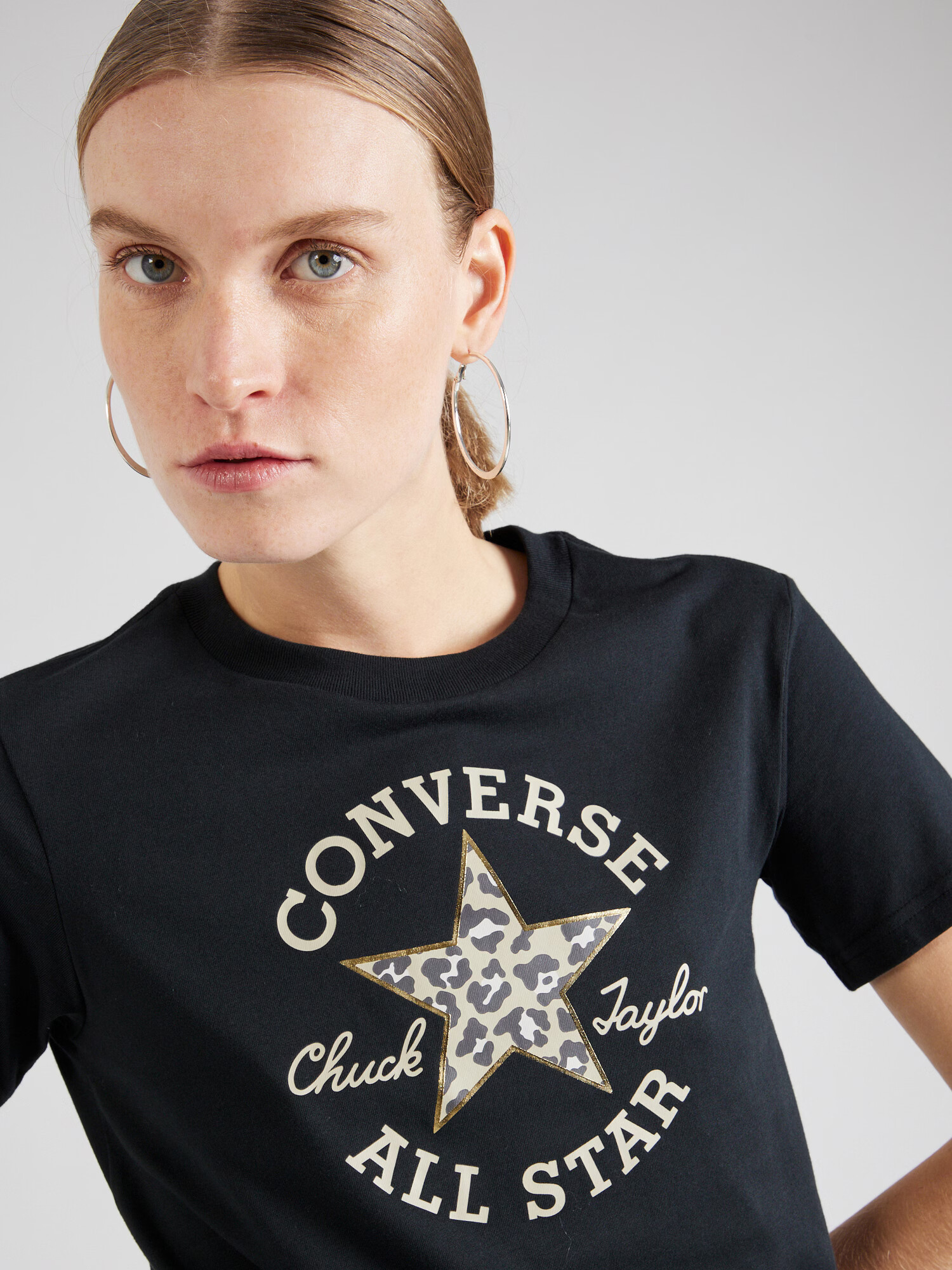 CONVERSE Tricou 'CHUCK TAYLOR' auriu / gri deschis / negru - Pled.ro