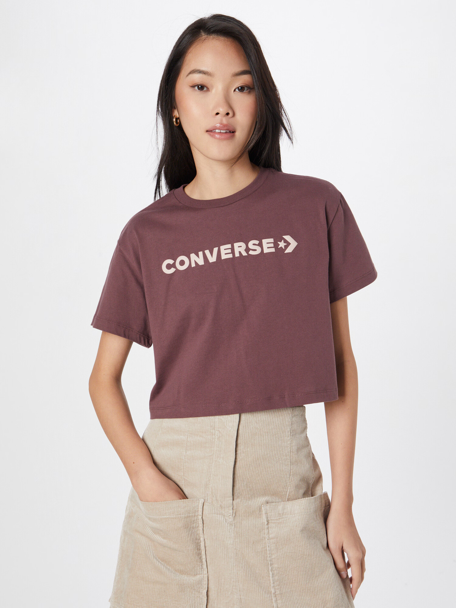 CONVERSE Tricou culoarea pielii / roșu vin - Pled.ro