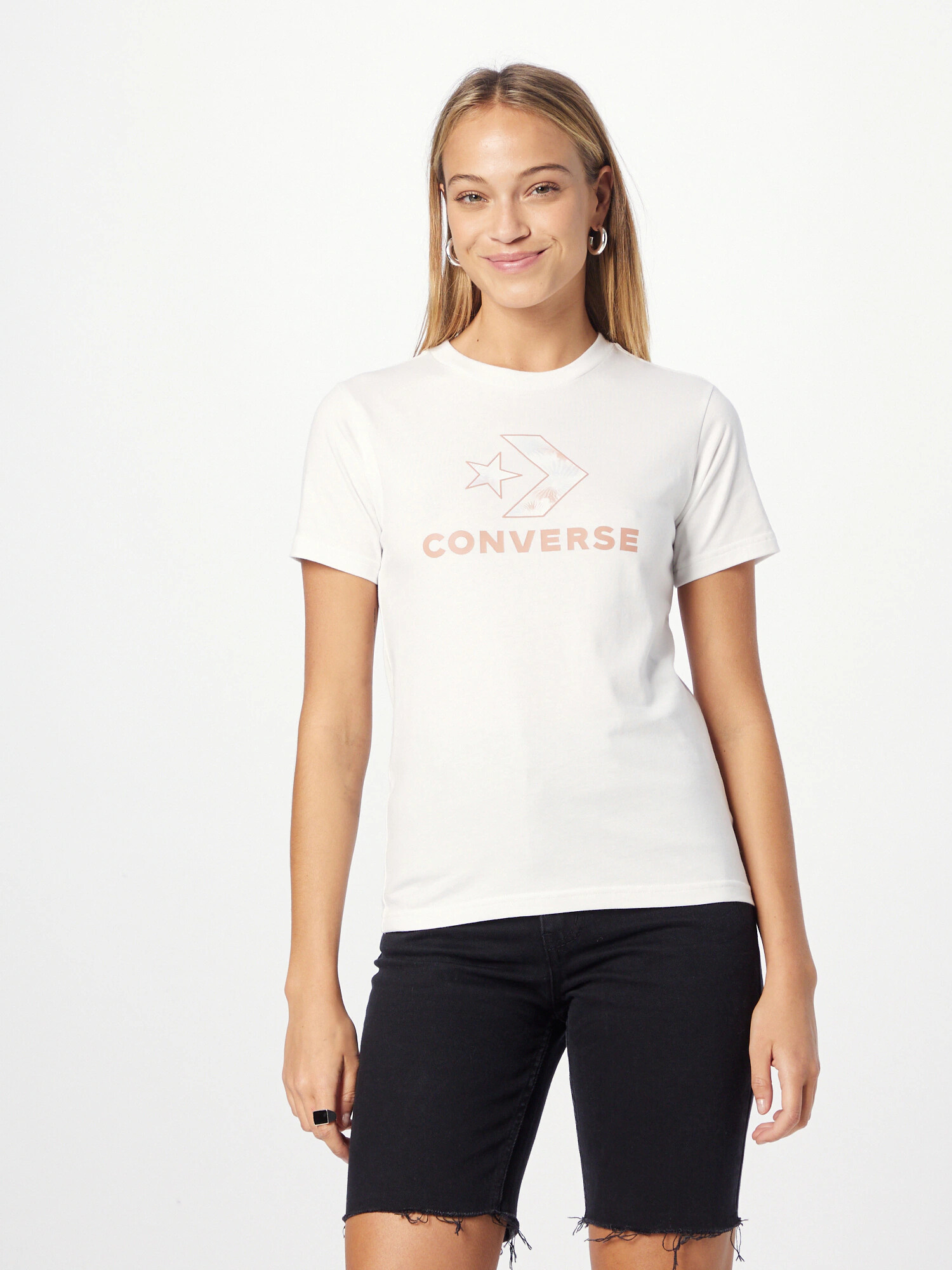 CONVERSE Tricou portocaliu pastel / alb - Pled.ro