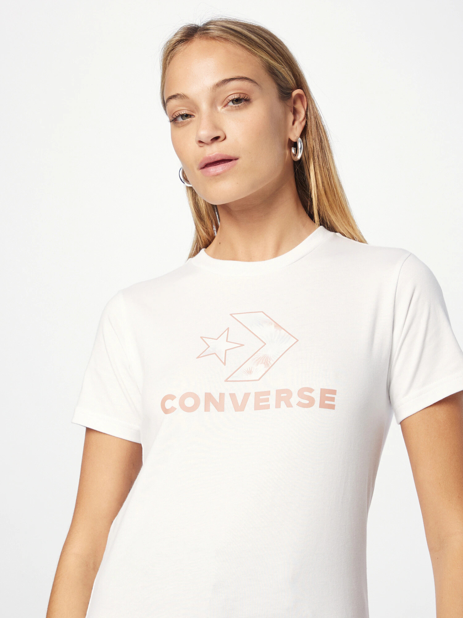 CONVERSE Tricou portocaliu pastel / alb - Pled.ro