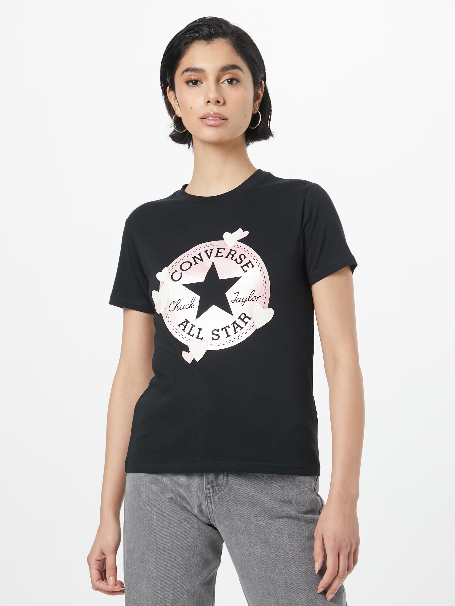 CONVERSE Tricou roz / negru / alb - Pled.ro