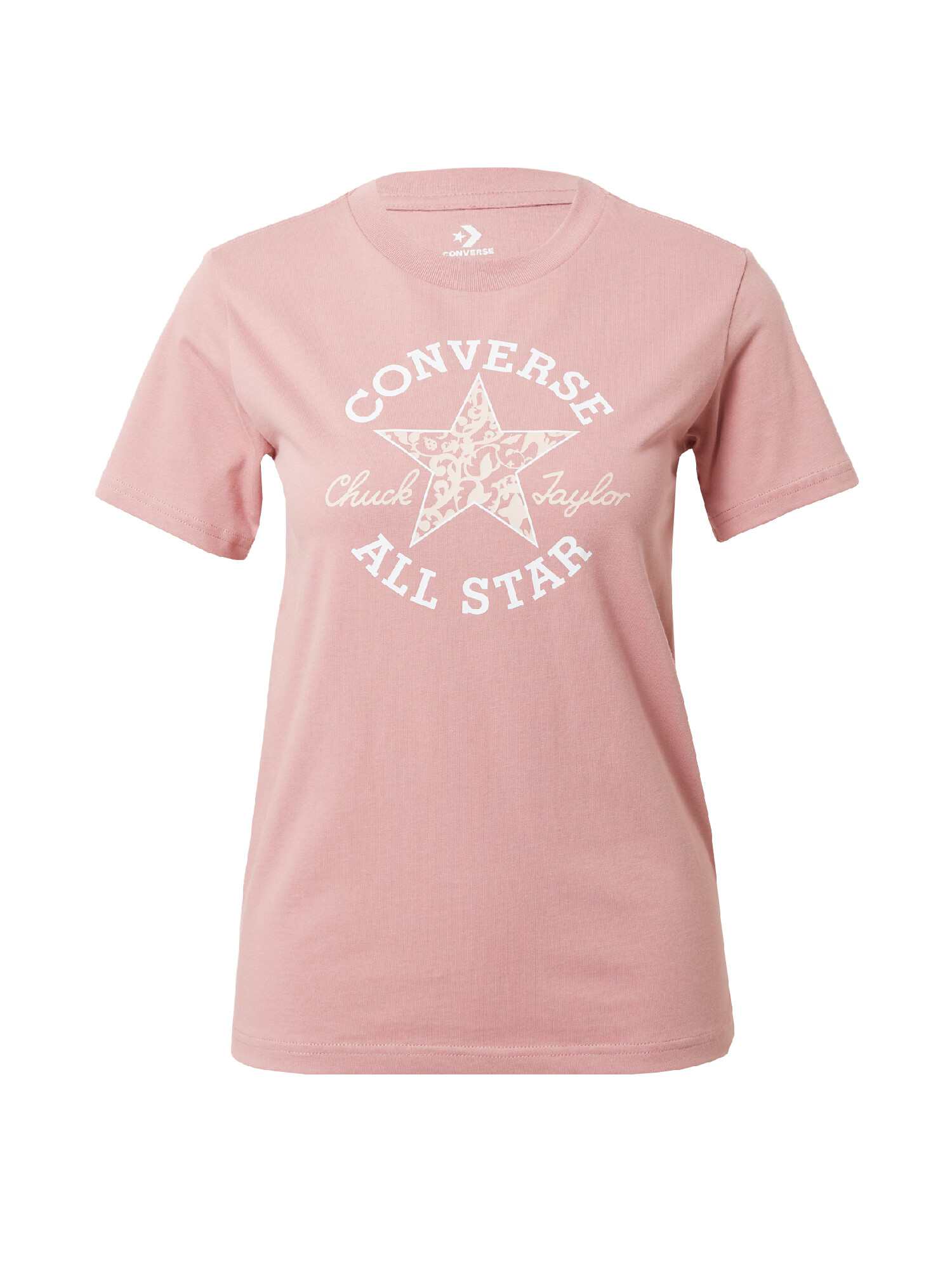 CONVERSE Tricou 'Chuck Taylor' roz pastel / alb - Pled.ro