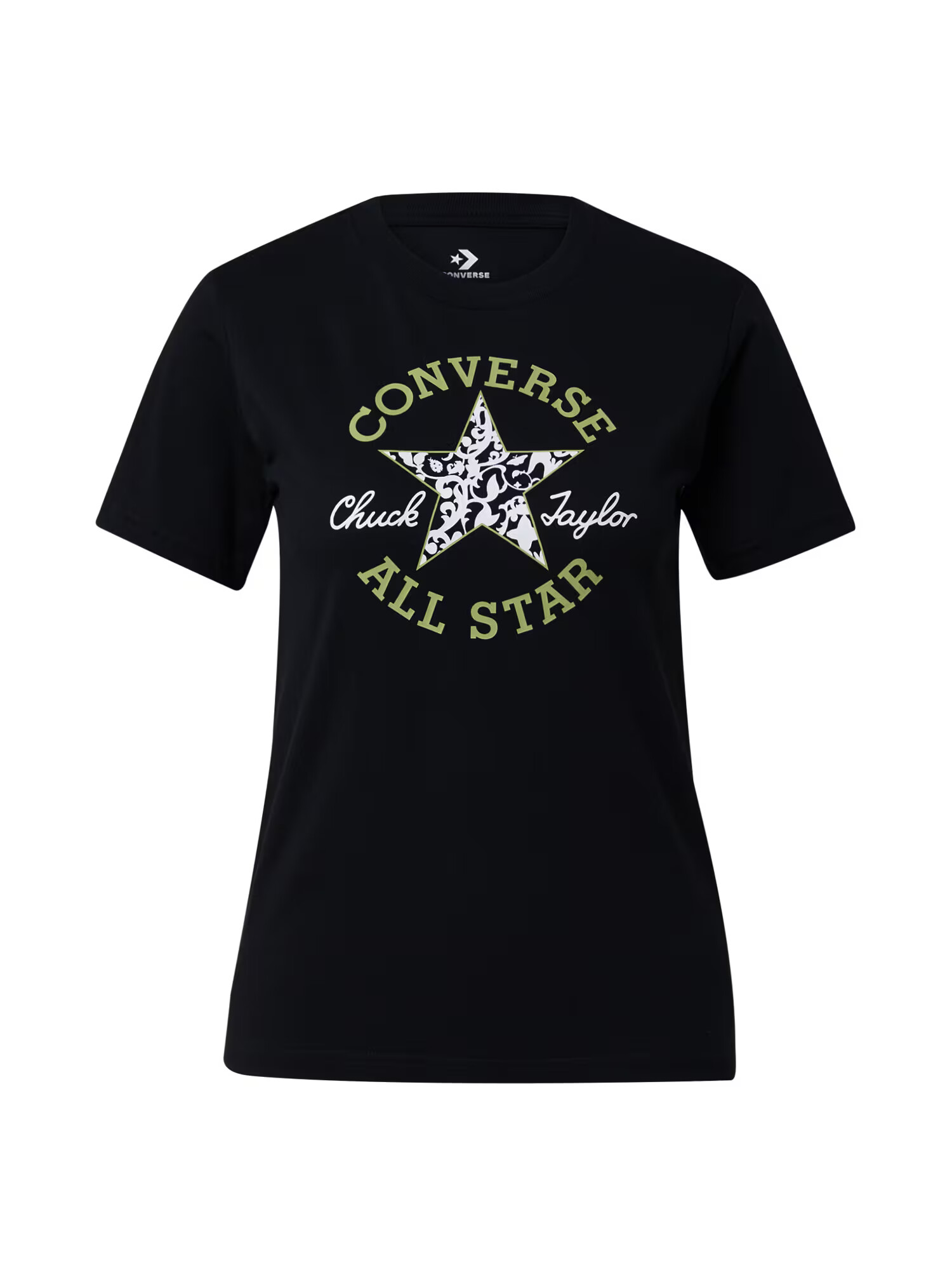 CONVERSE Tricou 'Chuck Taylor' oliv / negru / alb - Pled.ro