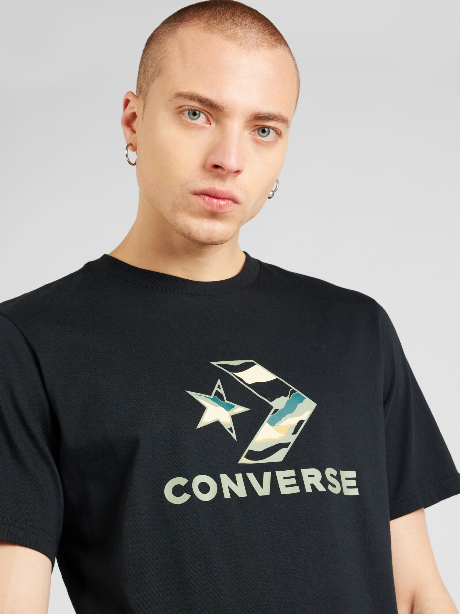 CONVERSE Tricou 'WINTER STAR' galben / verde pastel / negru / alb - Pled.ro