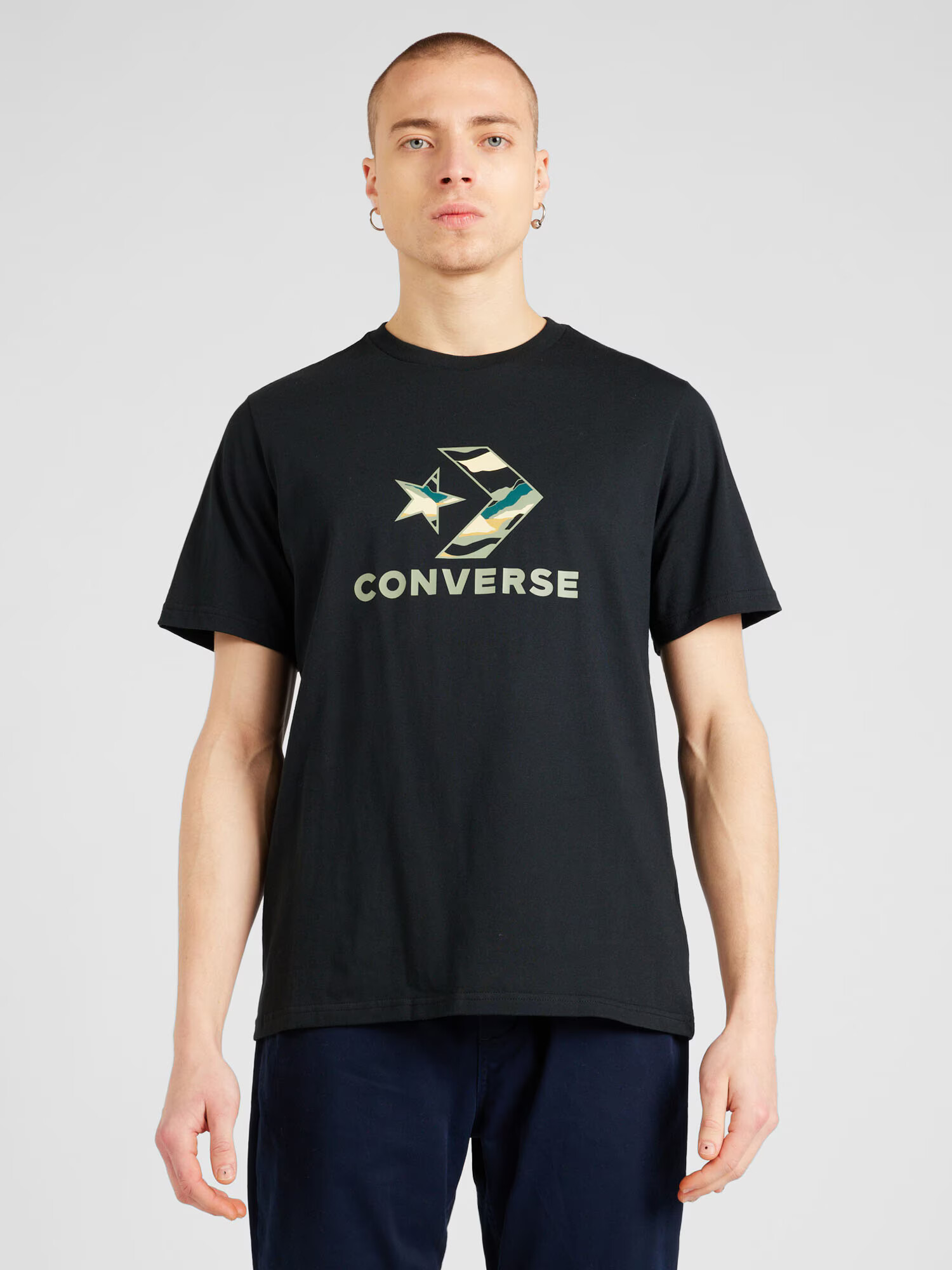 CONVERSE Tricou 'WINTER STAR' galben / verde pastel / negru / alb - Pled.ro