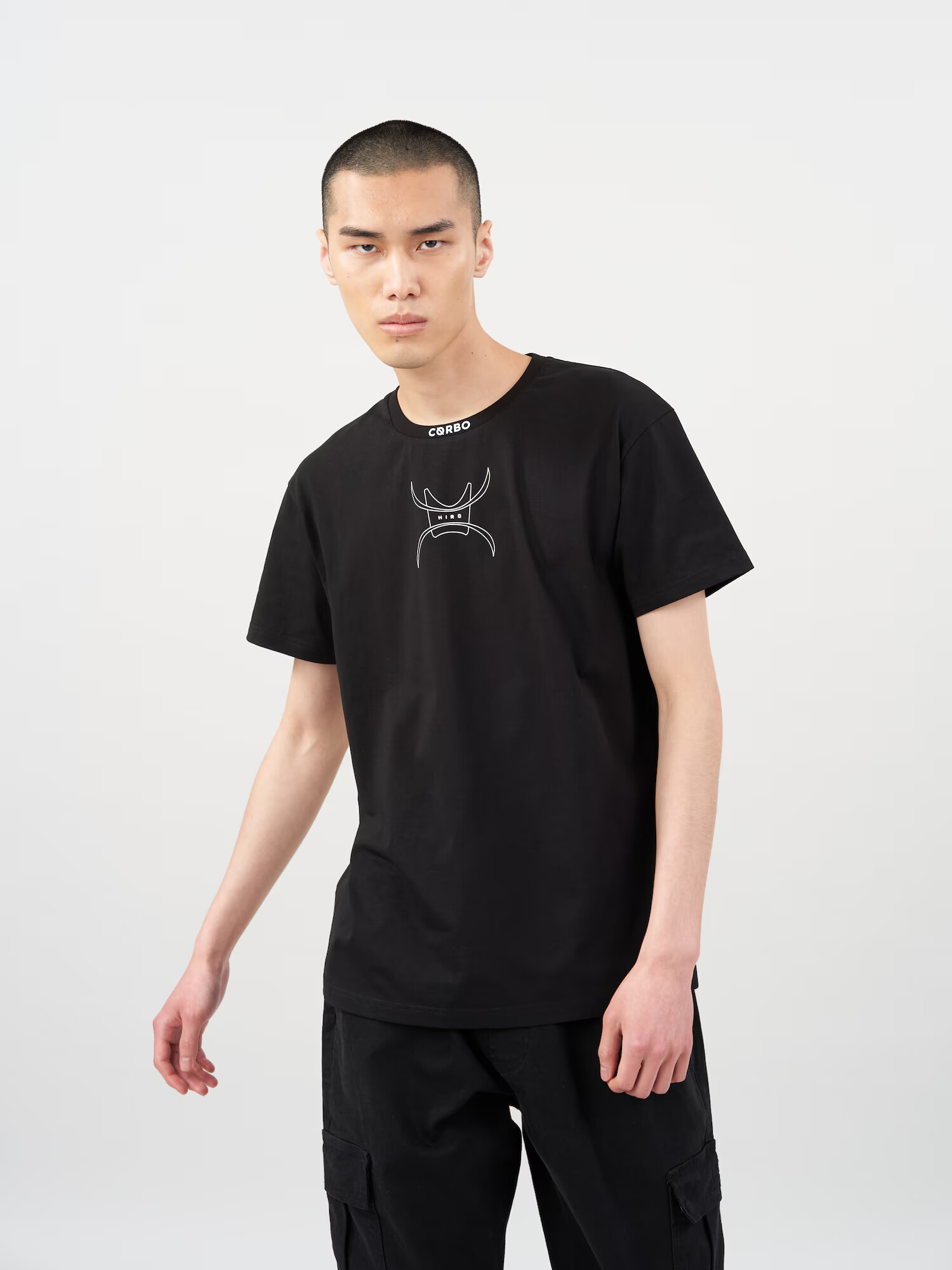 Cørbo Hiro Tricou 'Ronin' gri / negru - Pled.ro