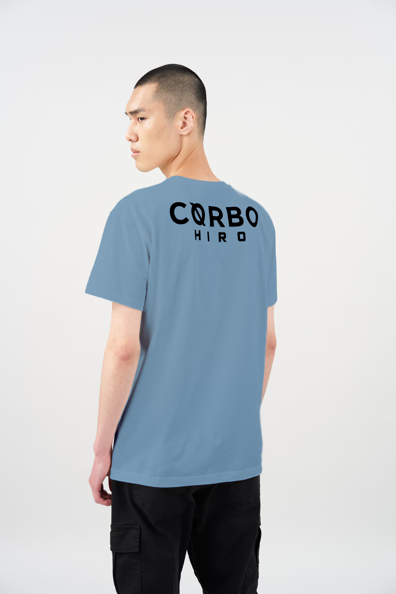 Cørbo Hiro Tricou 'Shibuya' albastru porumbel / negru - Pled.ro