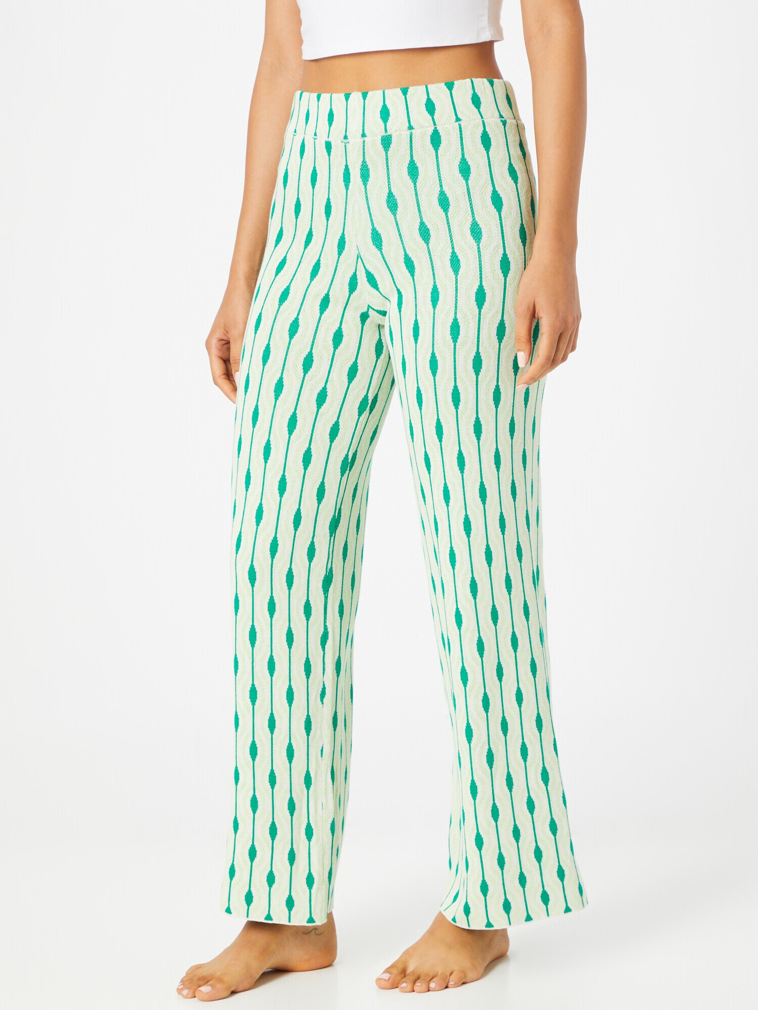 Cotton On Body Pantaloni de pijama crem / verde / verde pastel - Pled.ro