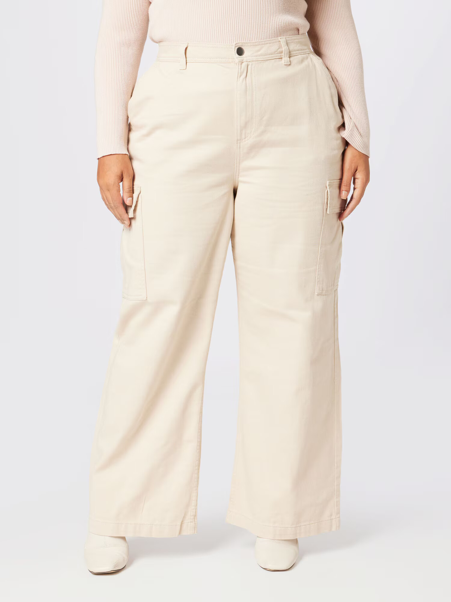 Cotton On Curve Pantaloni cu buzunare 'BOBBIE' crem - Pled.ro