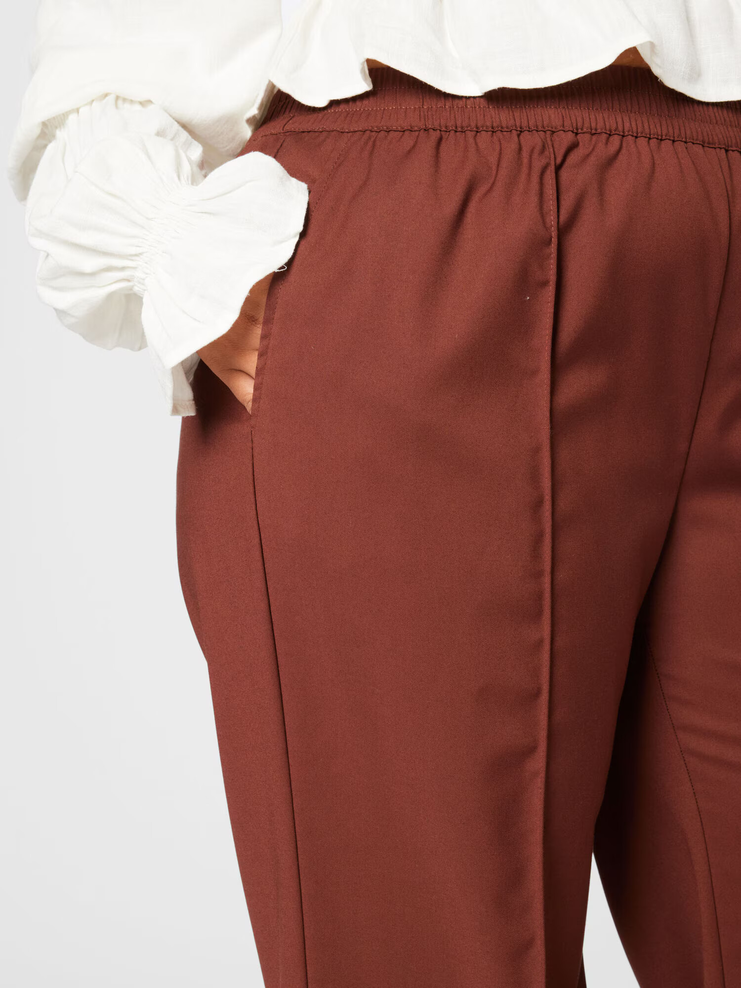 Cotton On Curve Pantaloni cu dungă maro caramel - Pled.ro