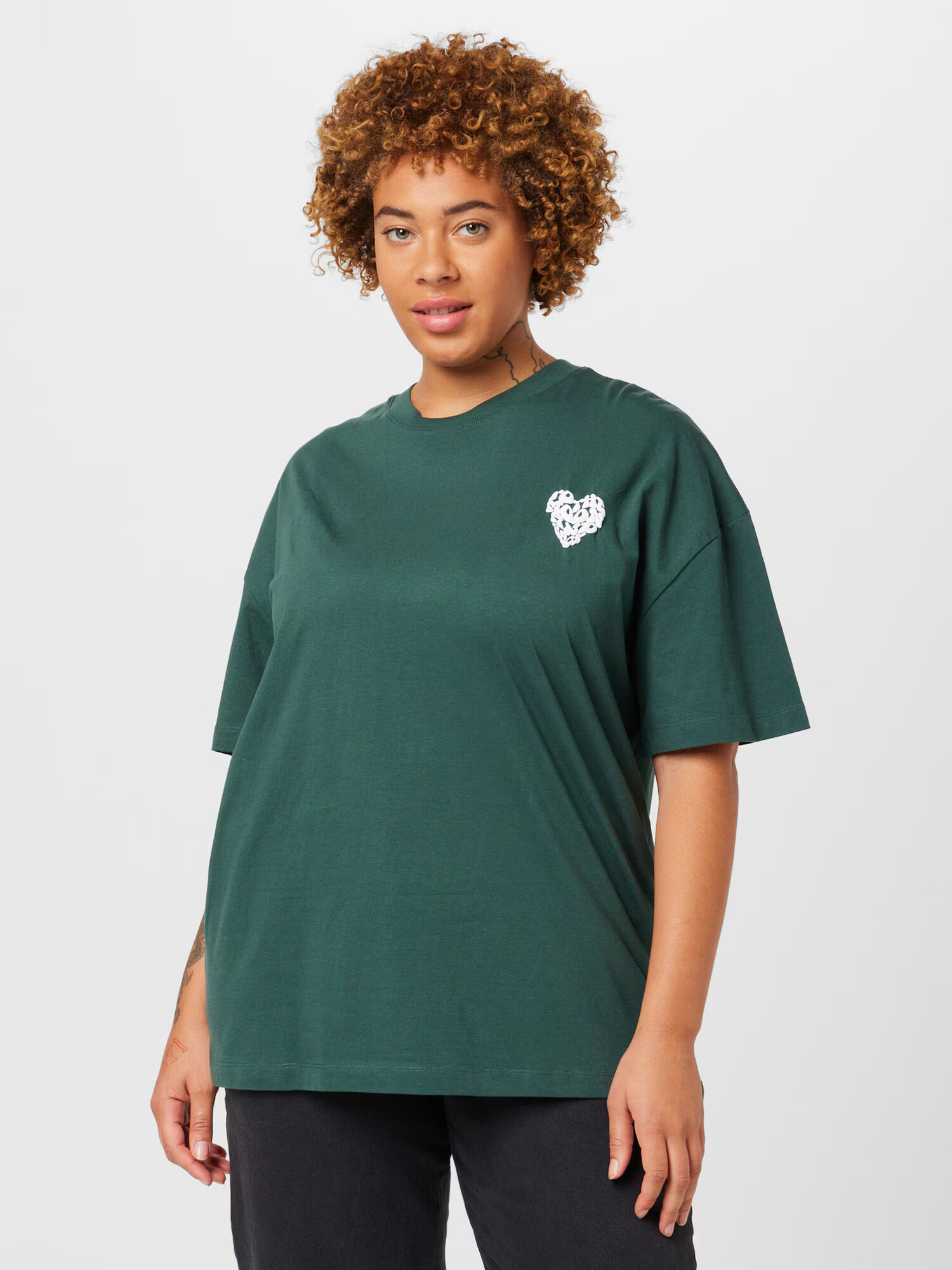 Cotton On Curve Tricou verde smarald / alb - Pled.ro