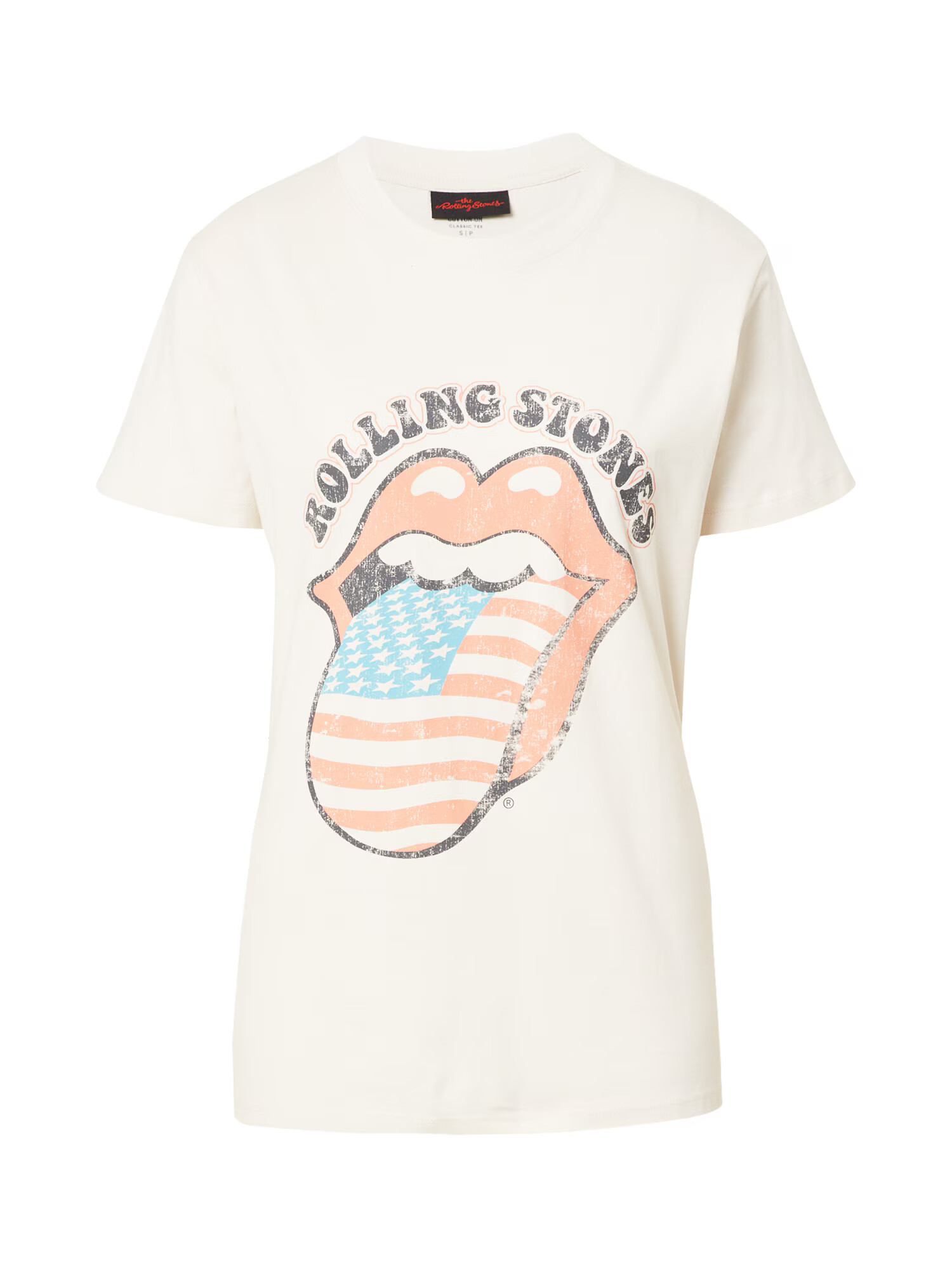 Cotton On Tricou 'Rolling Stones' albastru deschis / gri metalic / portocaliu piersică / alb murdar - Pled.ro