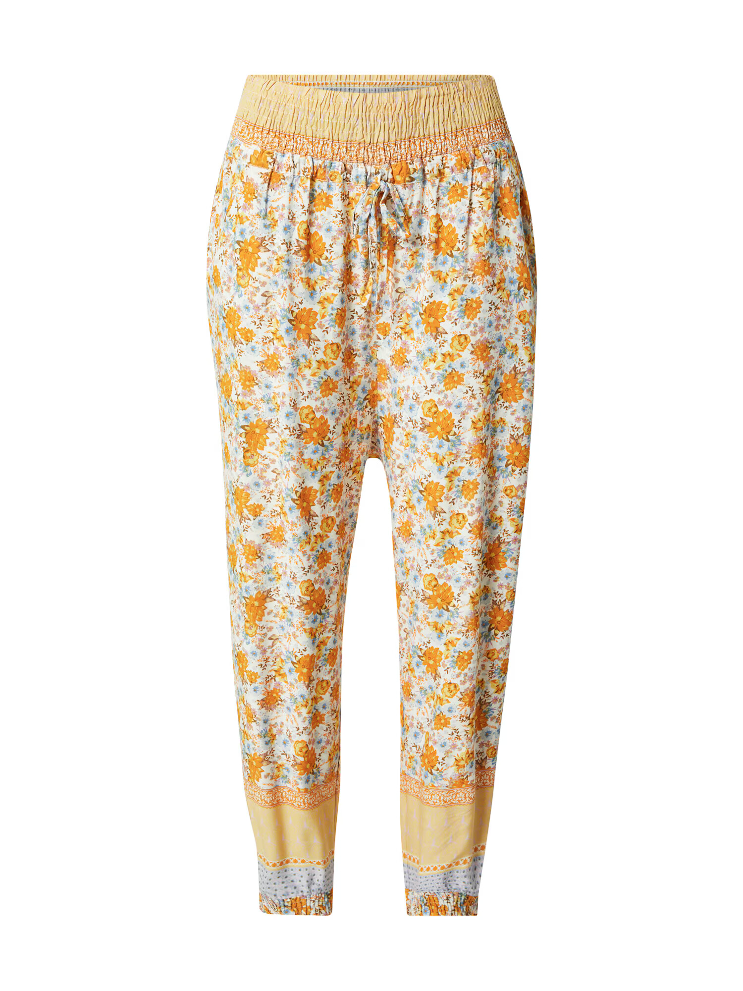 Cream Pantaloni 'Olina' albastru deschis / galben auriu / galben deschis / alb - Pled.ro