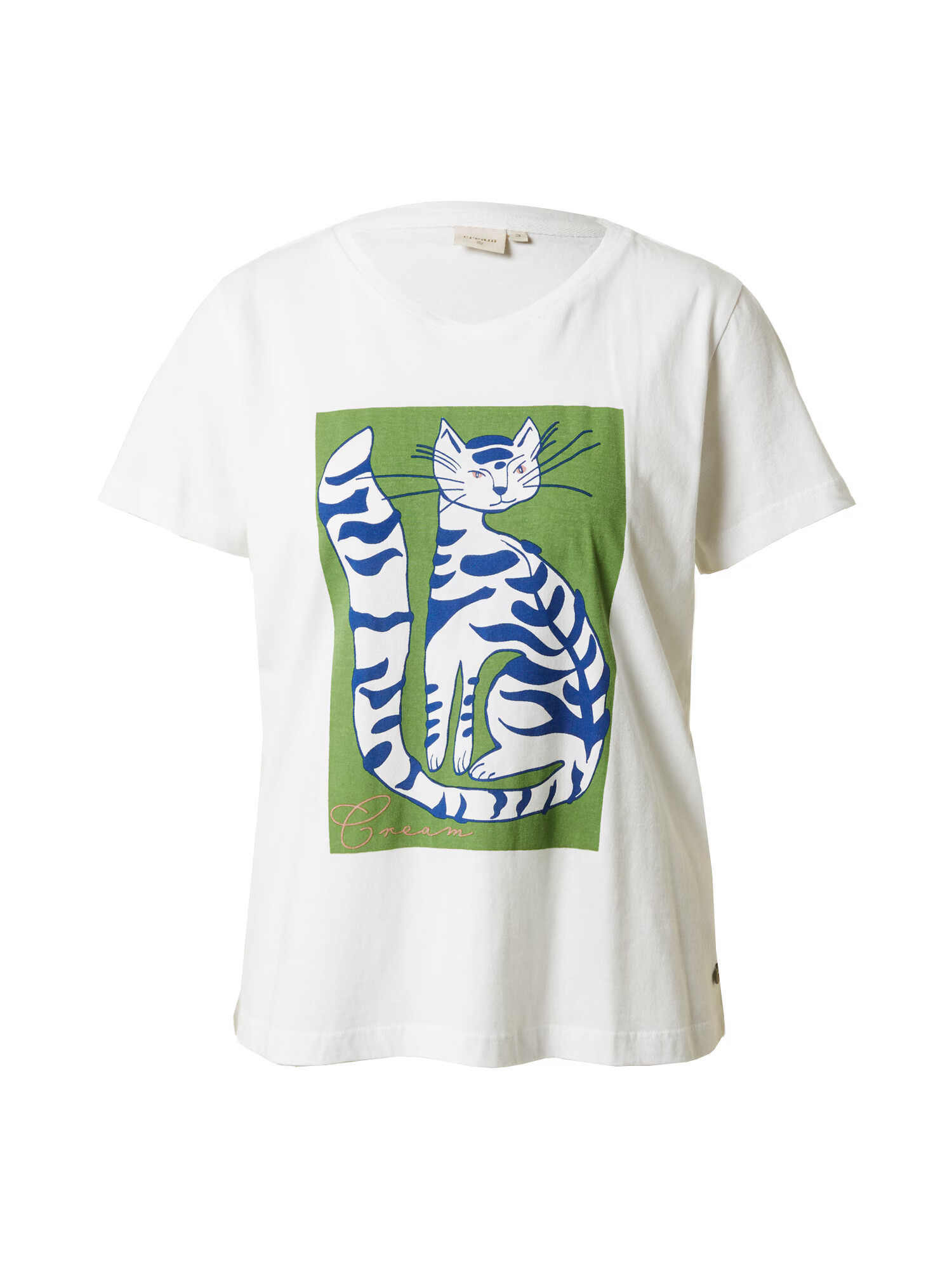 Cream Tricou 'Carla' albastru / verde / alb - Pled.ro